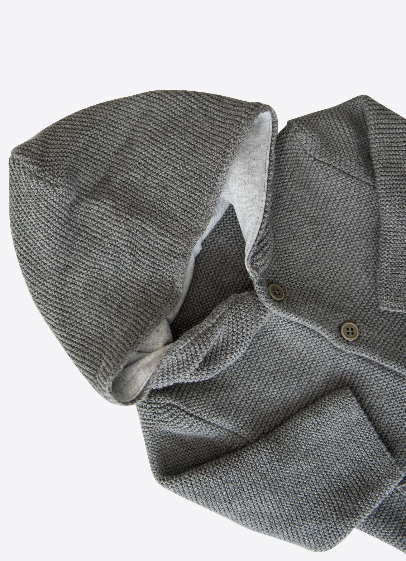 ORGANİK TRİKO TANTON HIRKA KOYU GRİ MELANJ