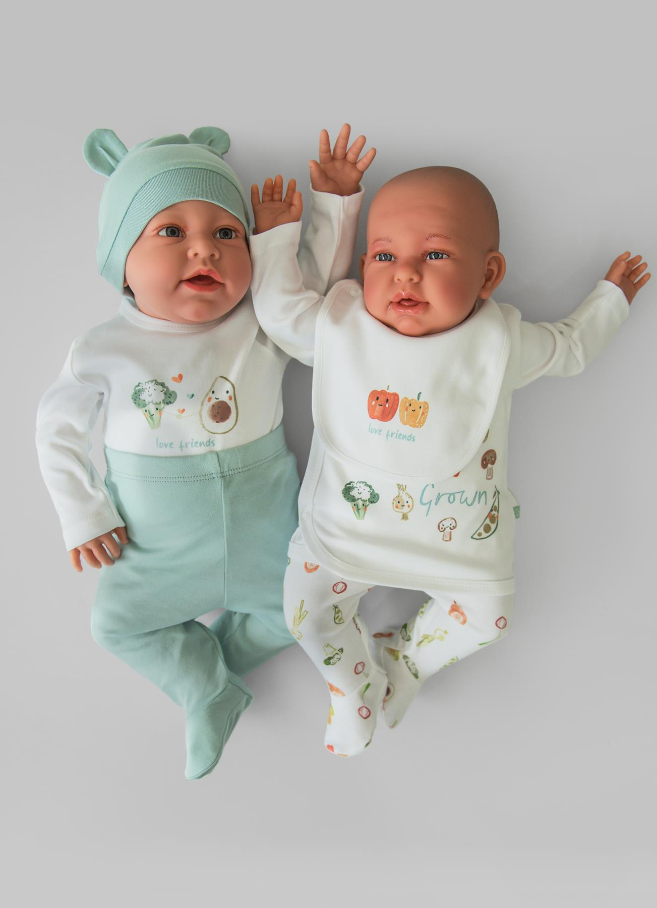 Organik Veggie Love 6'lı Hastane Çıkış Seti Beyaz