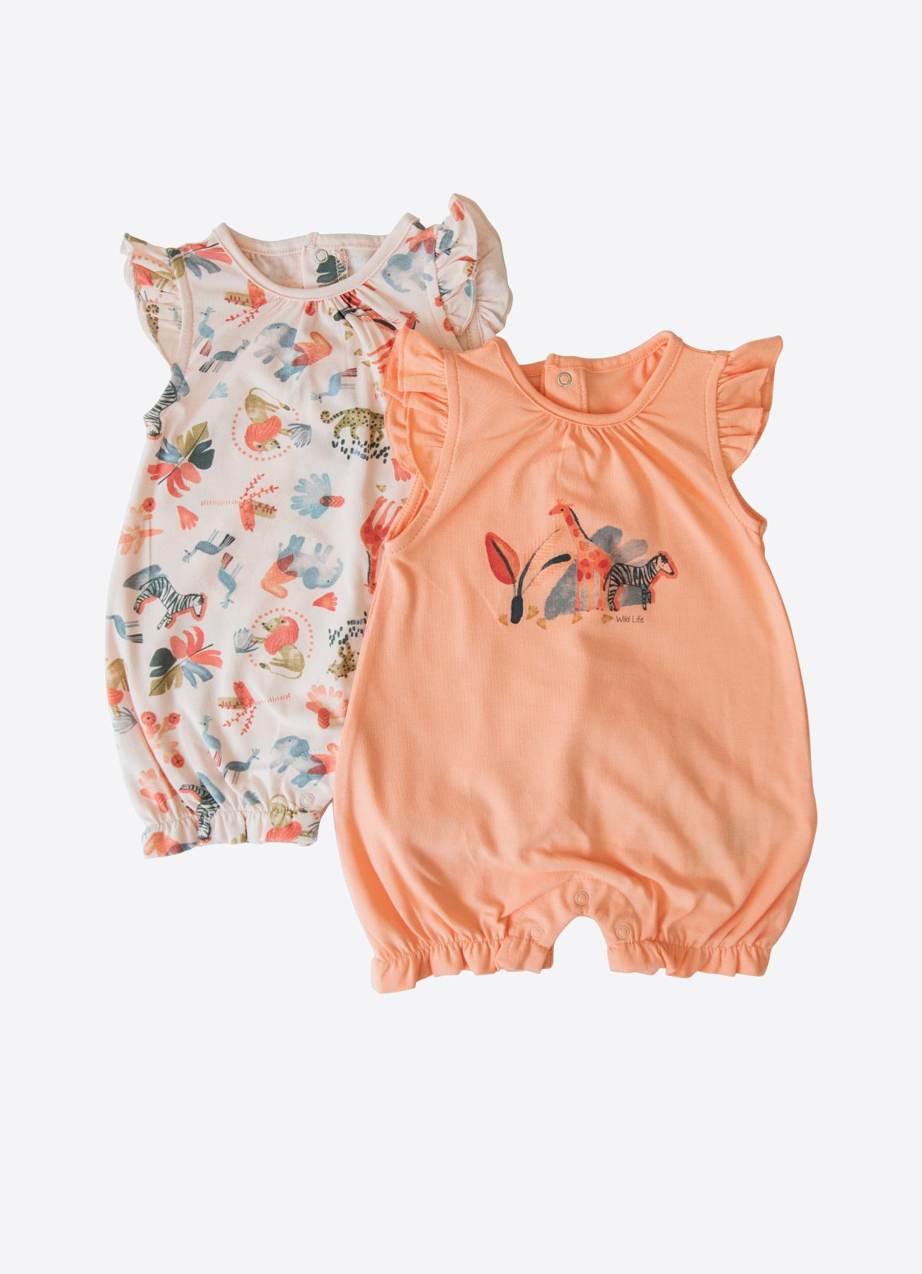ORGANİK WILD LIFE 2'Lİ ŞORT TULUM PEMBE
