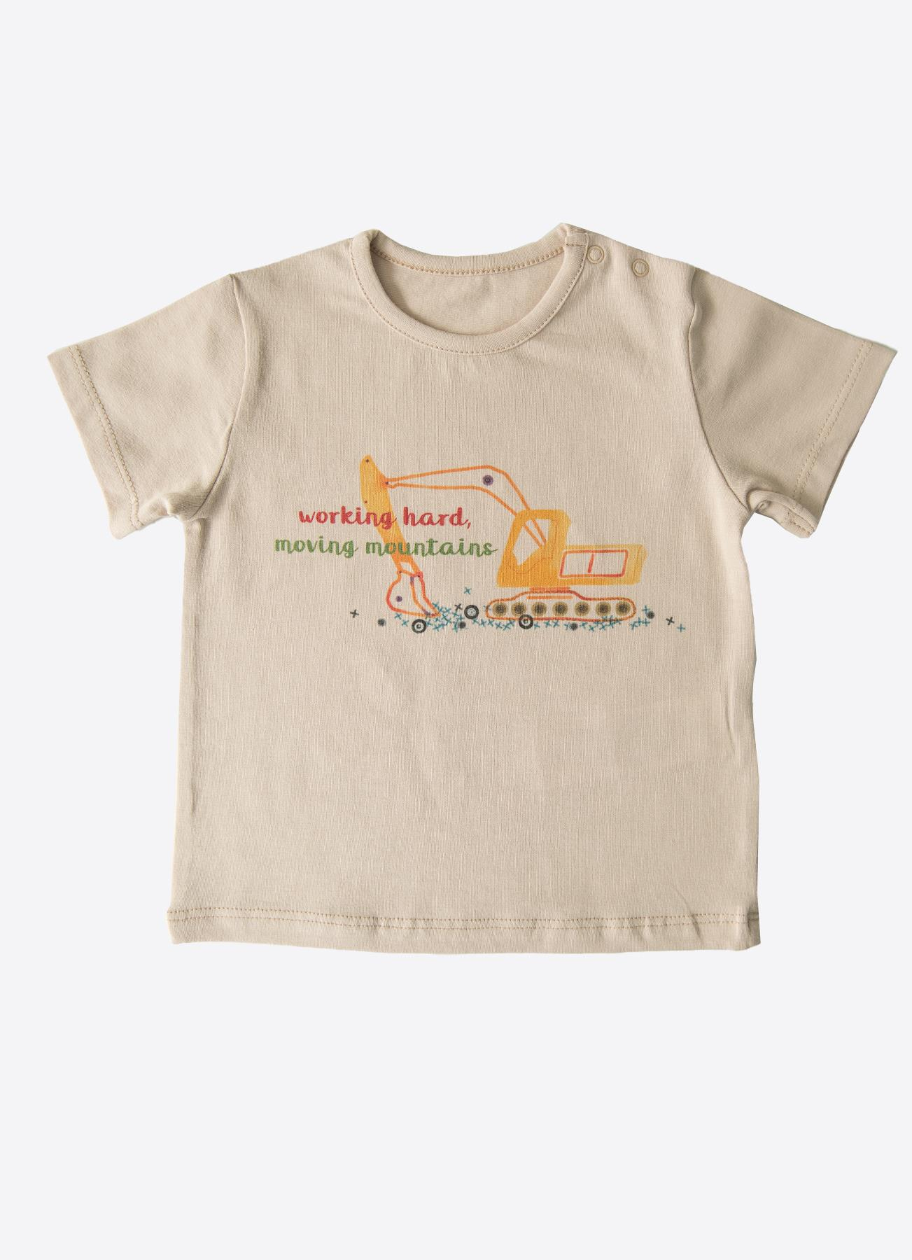 ORGANİK WORKING HARD 2'Lİ T-SHIRT MAVİ