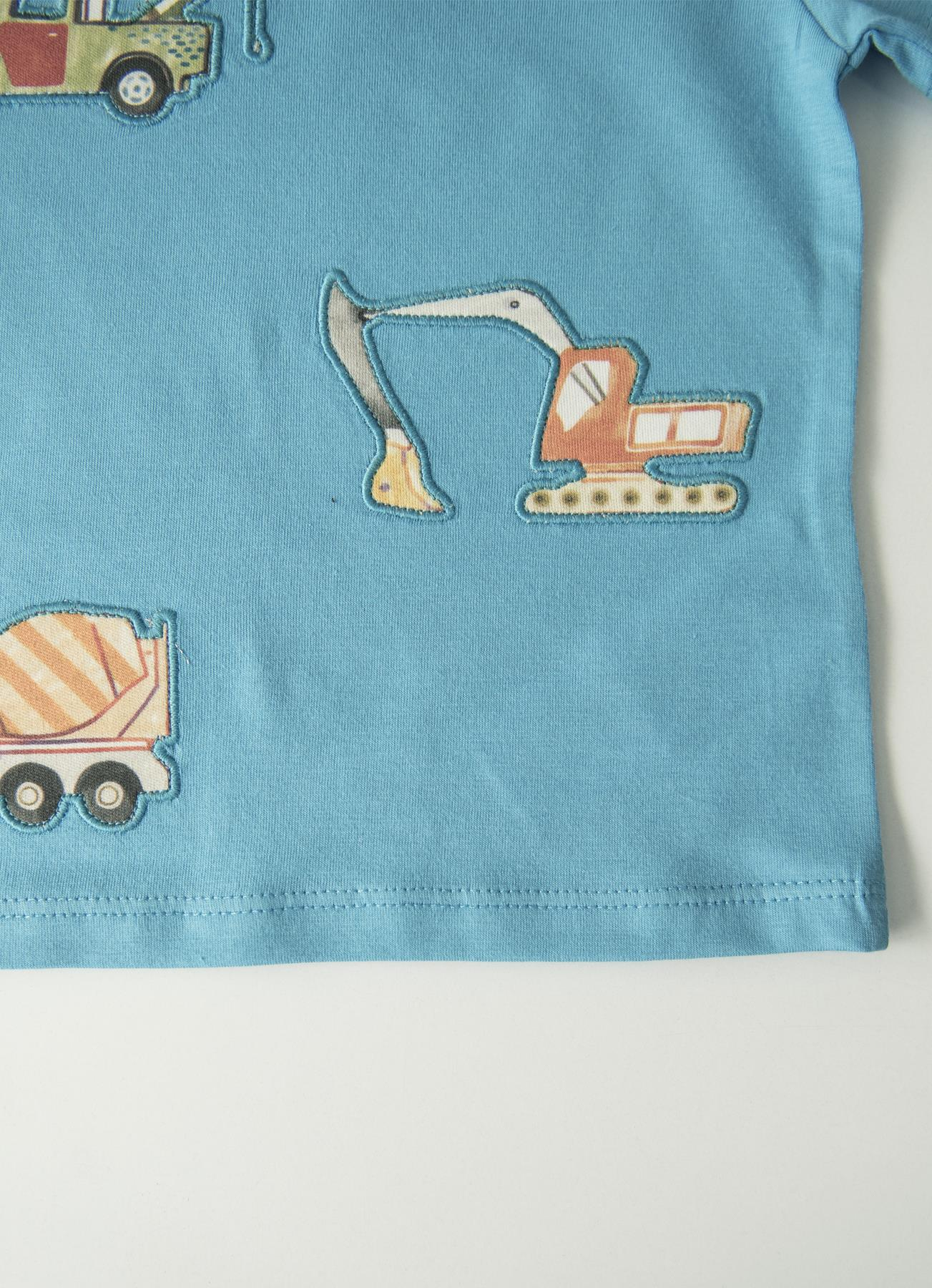 ORGANİK WORKING HARD 2'Lİ T-SHIRT MAVİ