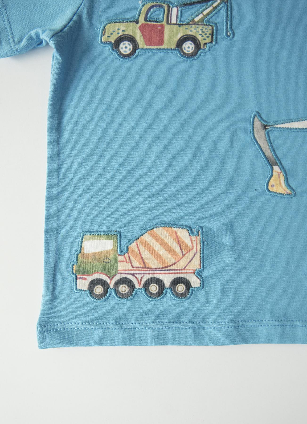 ORGANİK WORKING HARD 2'Lİ T-SHIRT MAVİ