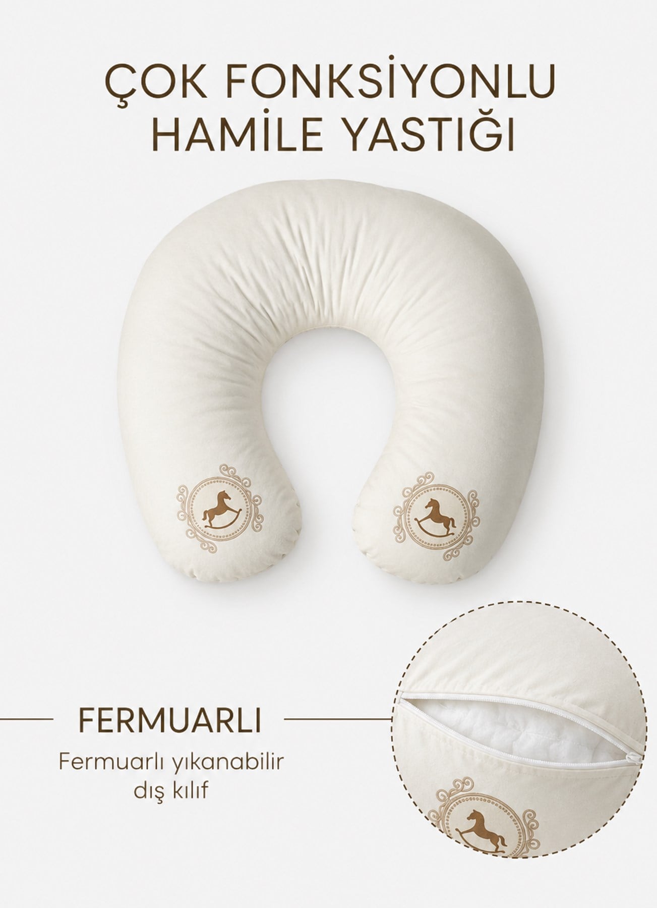 Royal Çok Fonksiyonlu Emzirme Yastığı Natural