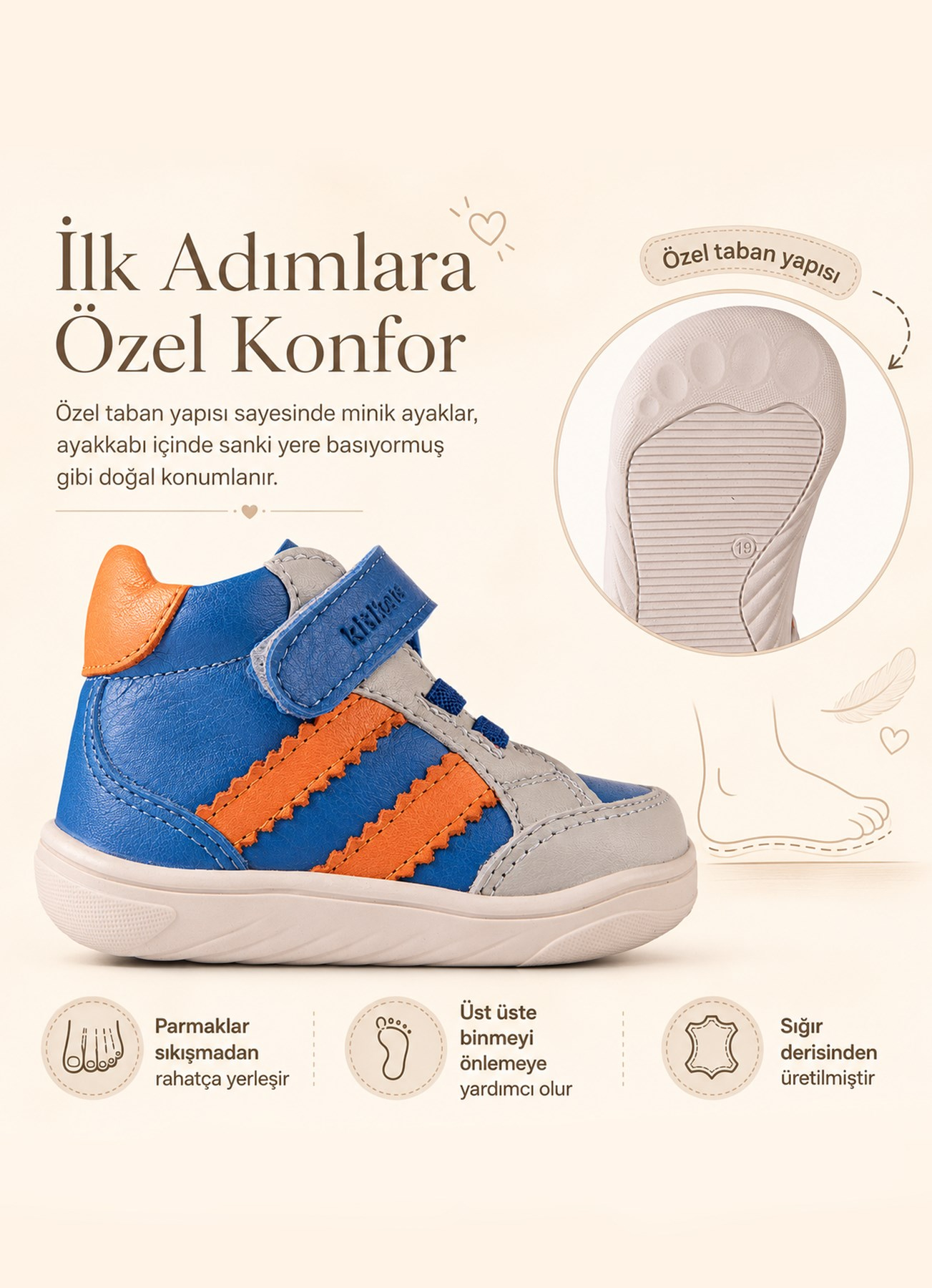 Theo Bebek İlk Adım Ayakkabı Mavi