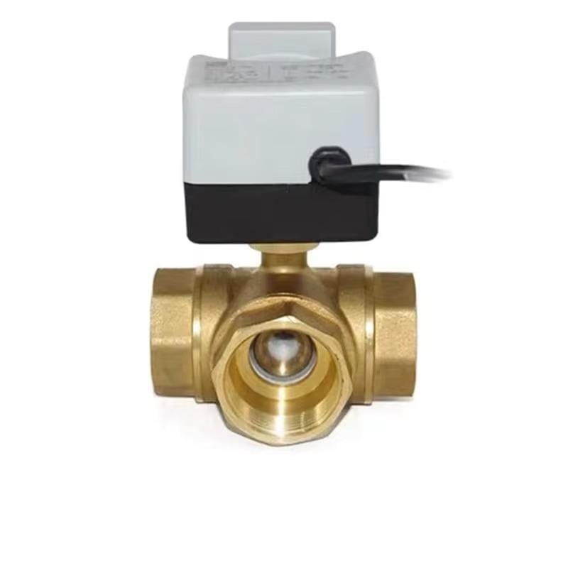  Pirinç Mmotorlu Bilyalı 2 Çıkışlı Vana DN 15