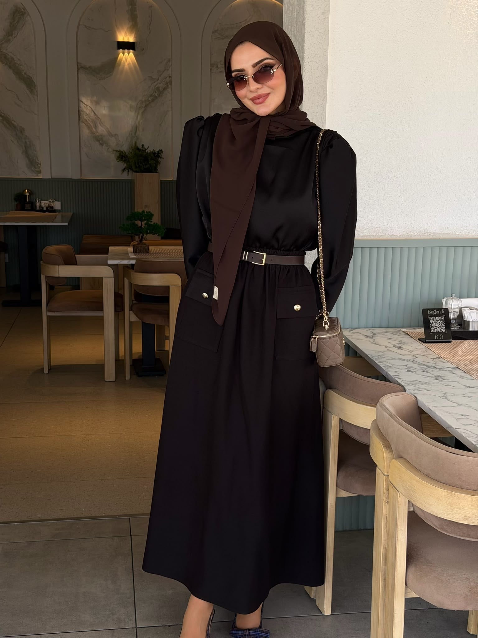 Gabardin etek Siyah