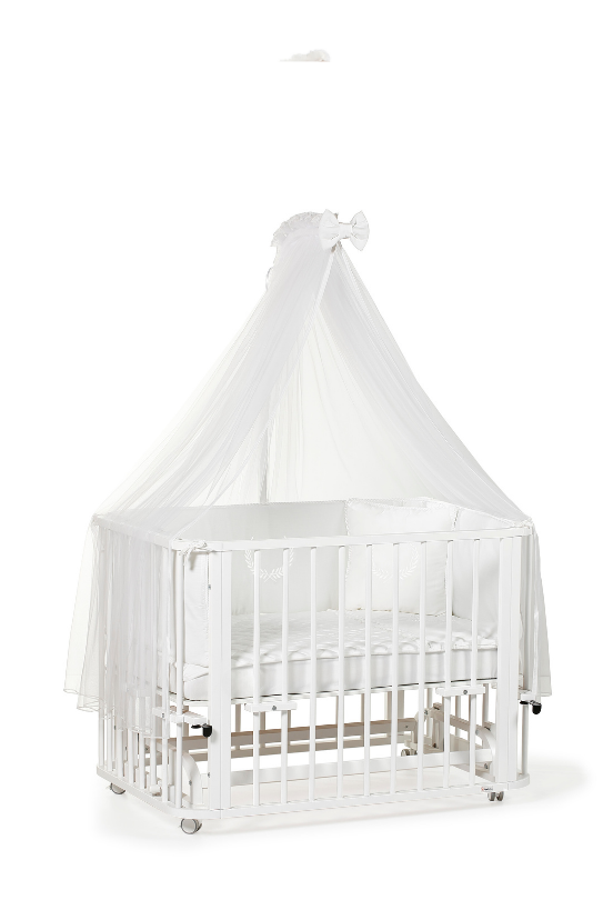 Beyaz Ahşap 6 in 1 Beşik Takım - 70x110