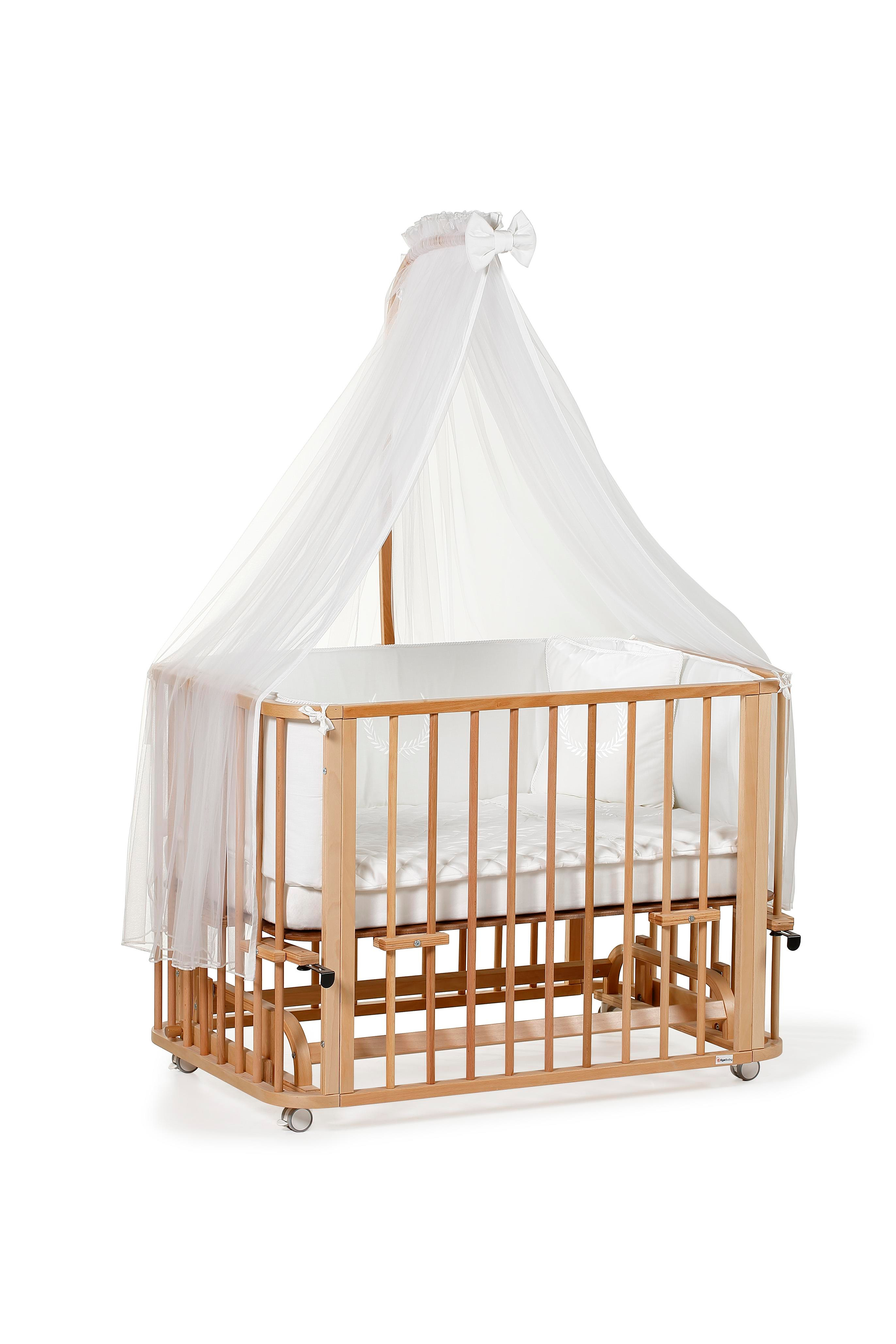 Vernikli Ahşap 6 in 1 Beşik Takım - 70x110