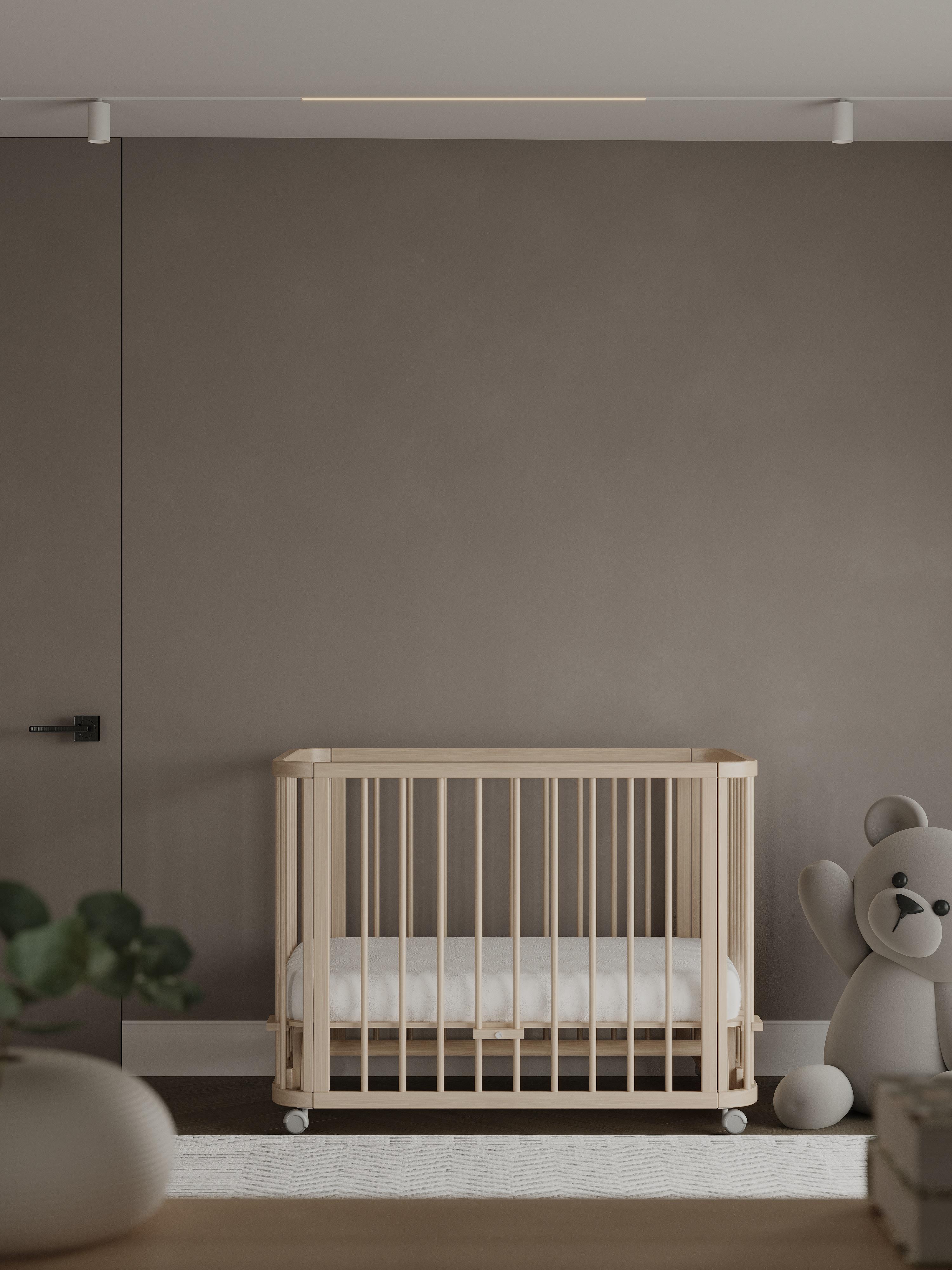 Vernikli Ahşap 6 in 1 Beşik Takım - 70x110