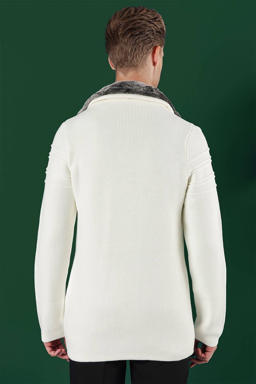 02 Slim Fit Ekru Spor Kaban