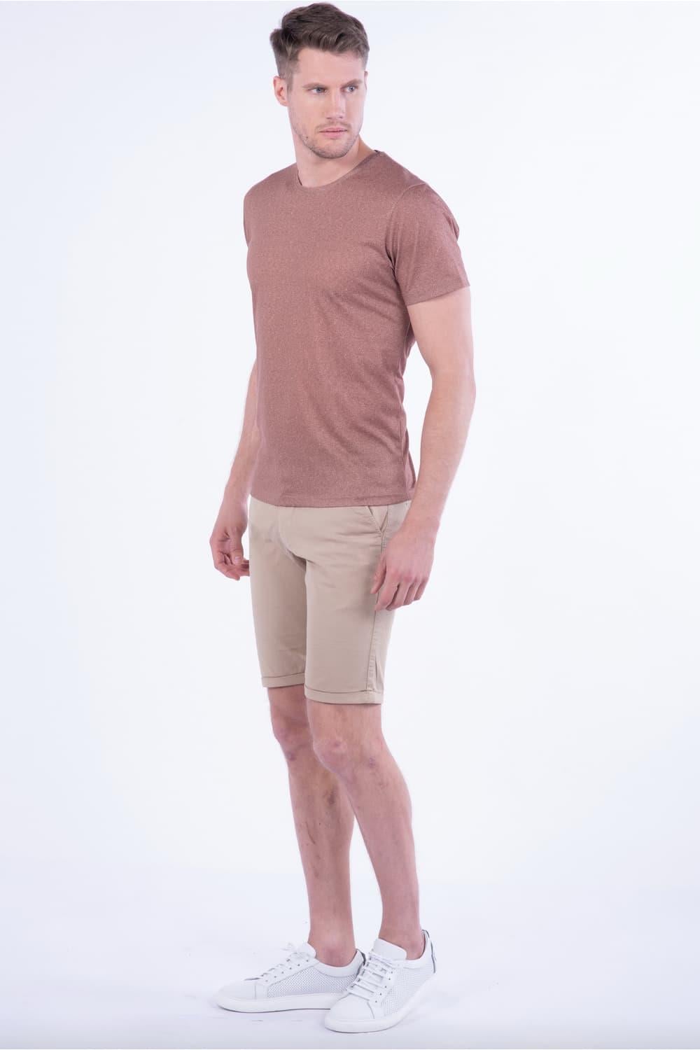 029 Slim Fit Bej Bermuda