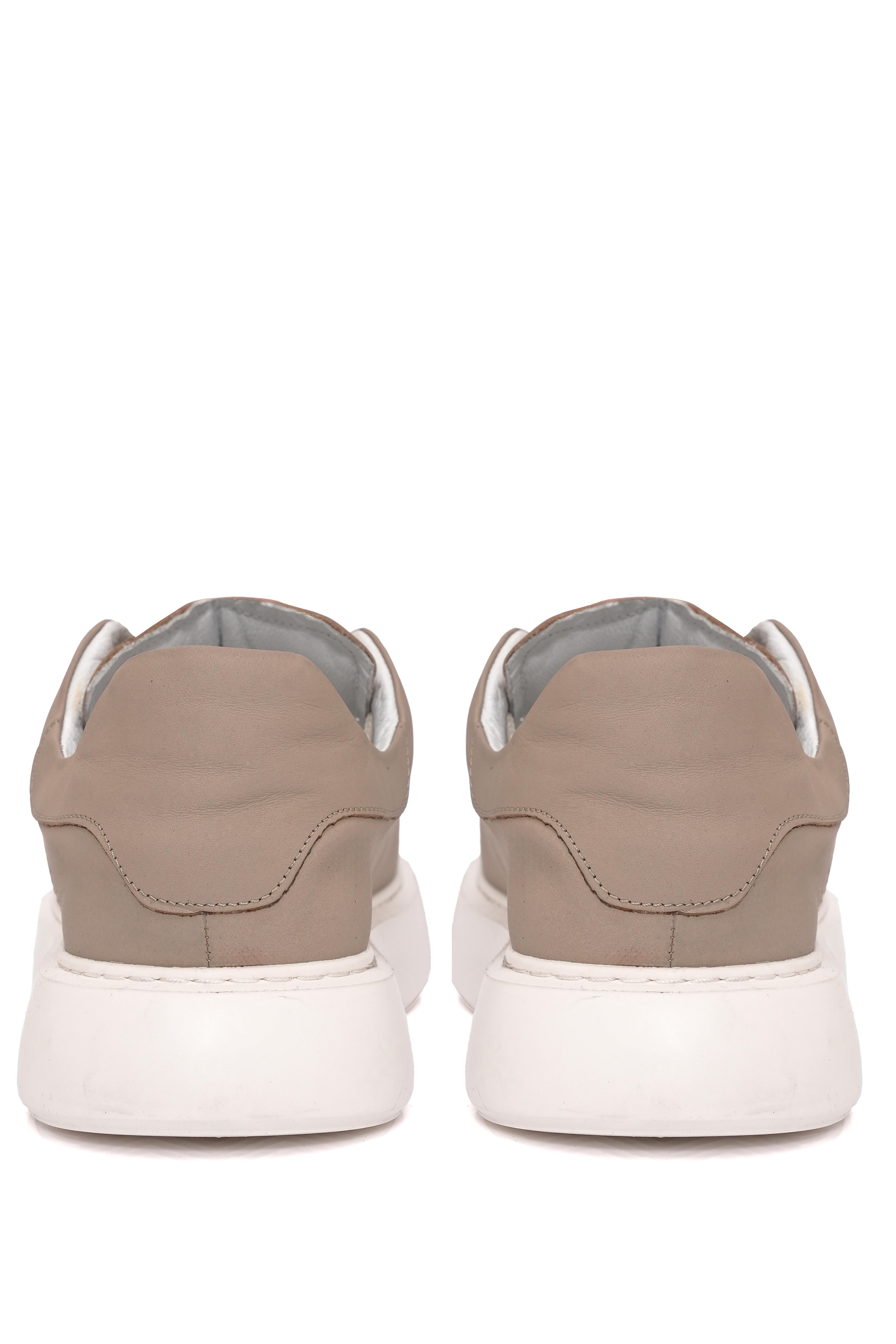 Bağcıklı Eva Taban Bej Deri Sneaker Ayakkabı 2025-3