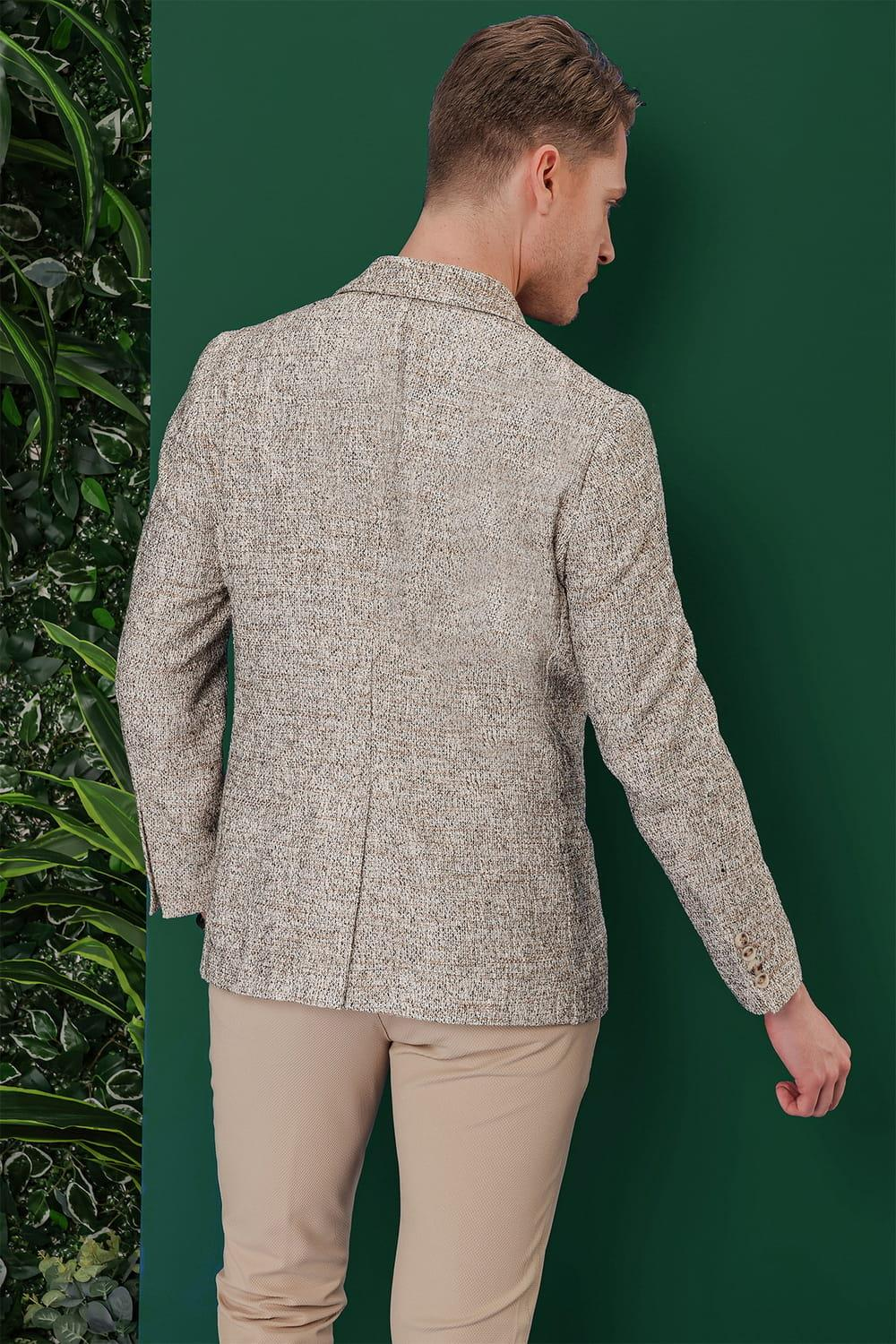 C 637 Slim Fit Bej Spor Ceket