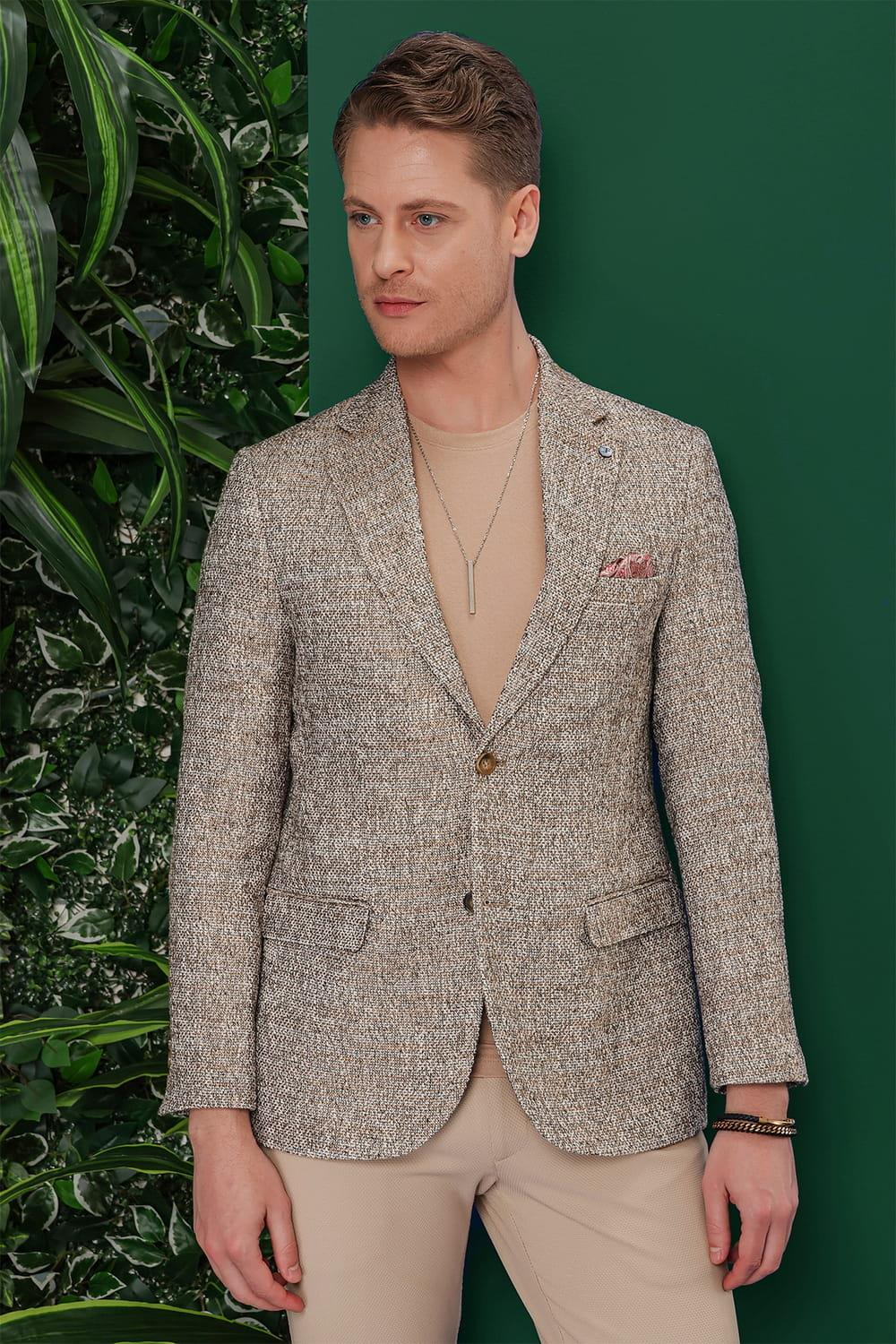 C 637 Slim Fit Kahve Spor Ceket