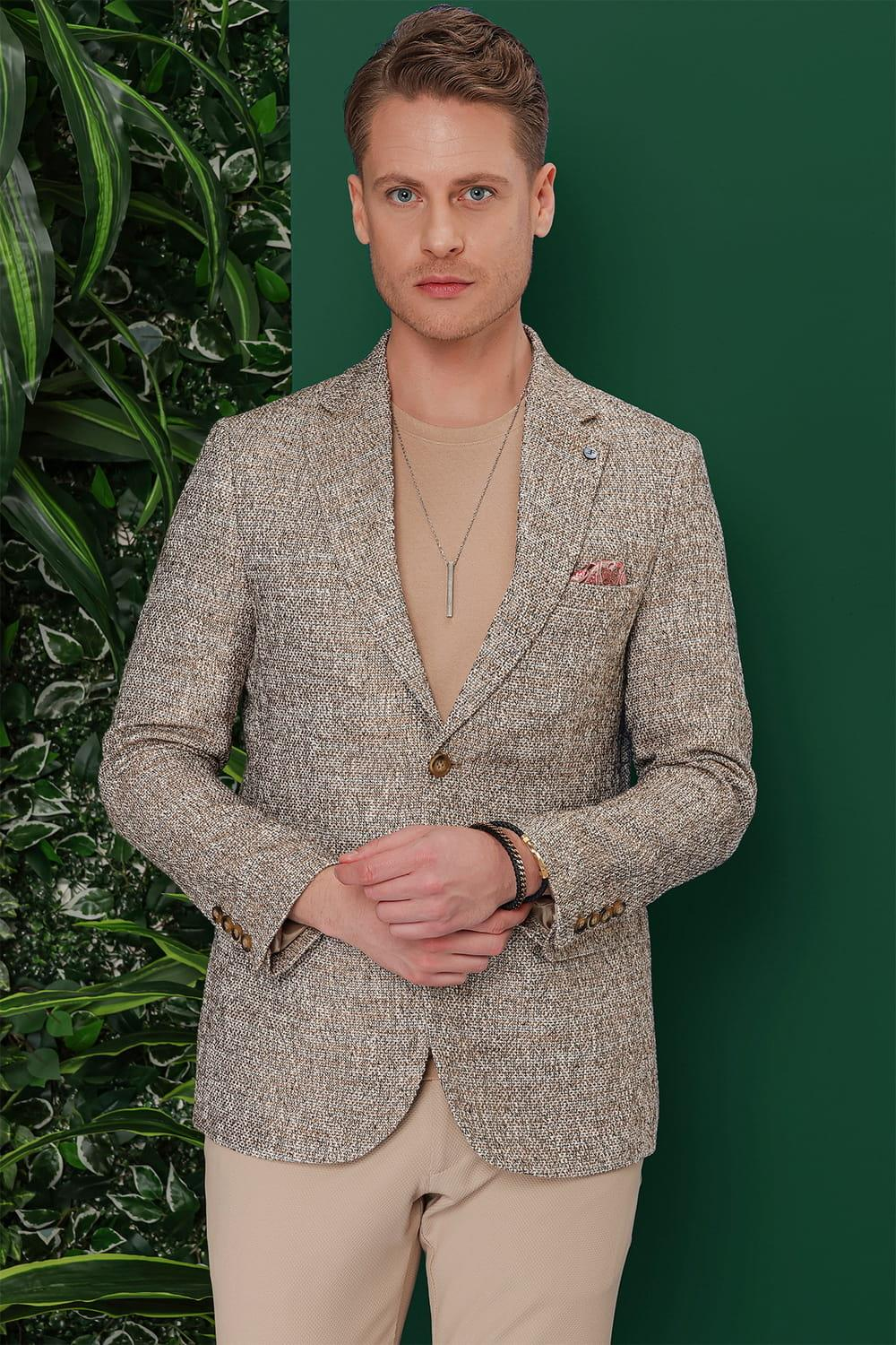 C 637 Slim Fit Kahve Spor Ceket