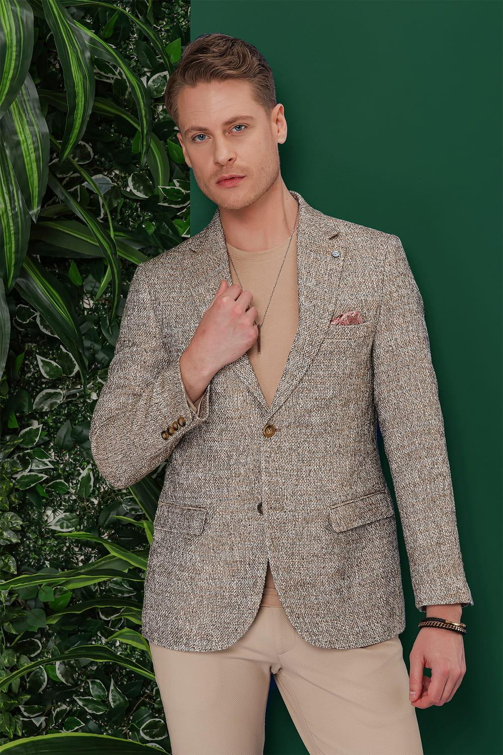 C 637 Slim Fit Kahve Spor Ceket