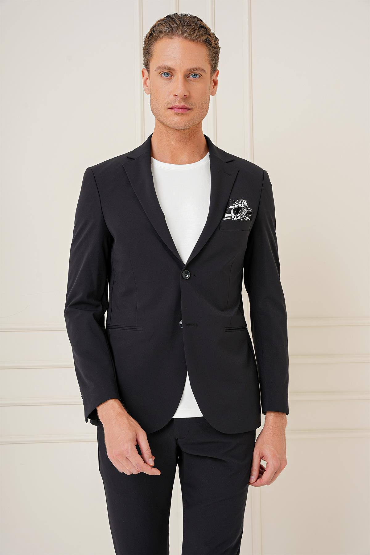 C 680 Slim Fit Siyah Spor Ceket