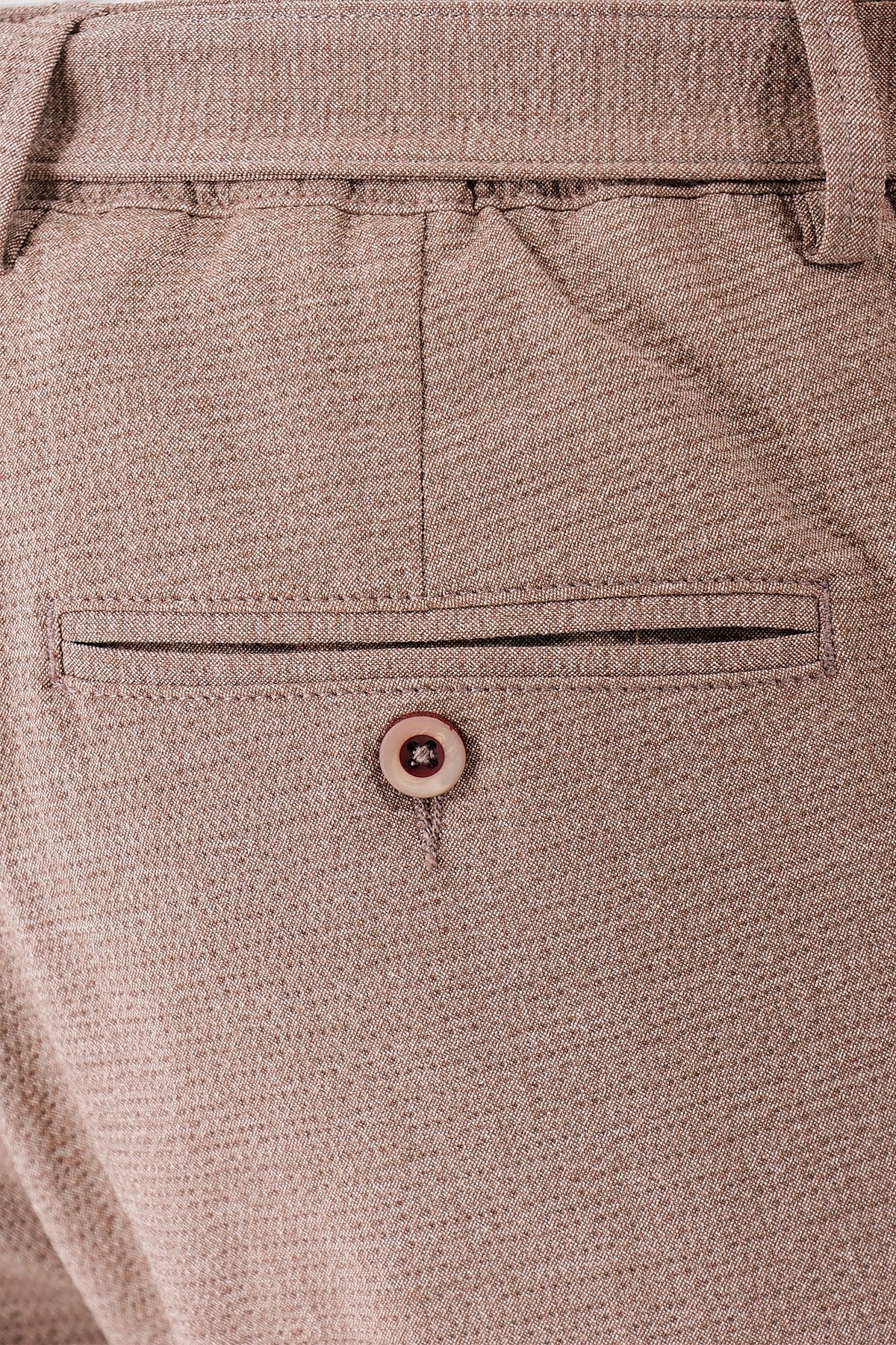 Comfort Fit Belden Kumaş Kemerli Pamuk Bej Jogger Pantolon P 1154