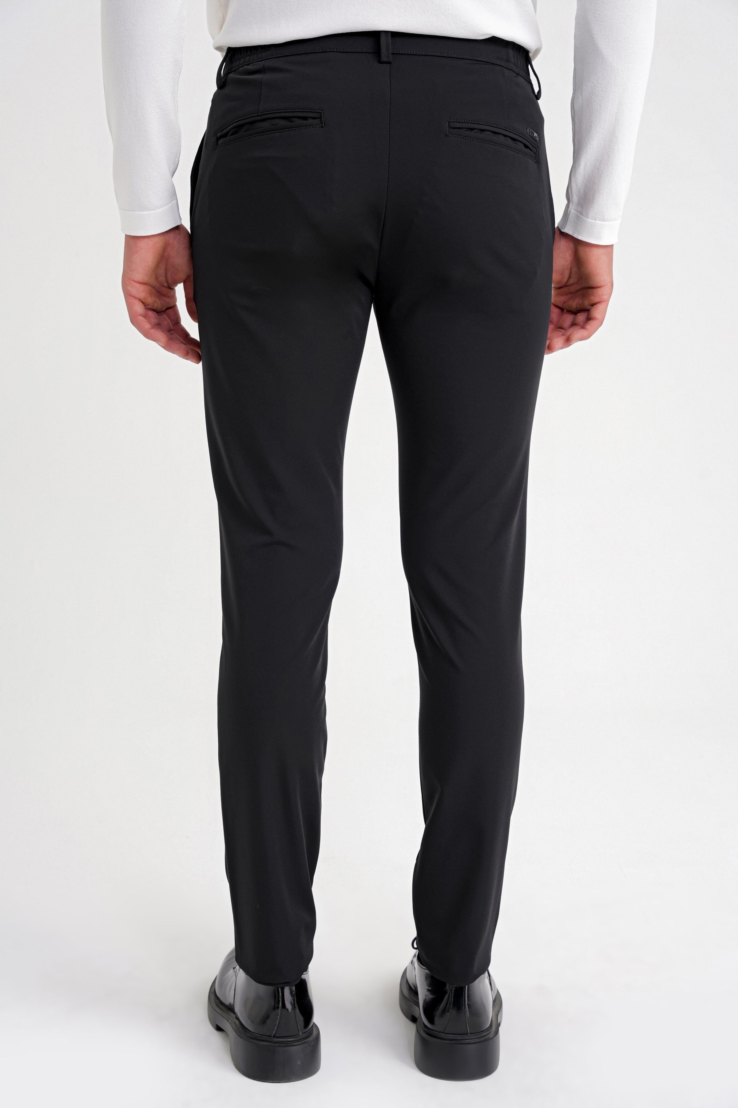 Comfort Fit Beli Lastikli Esnek Pamuk Siyah-1 Pantolon P 1173