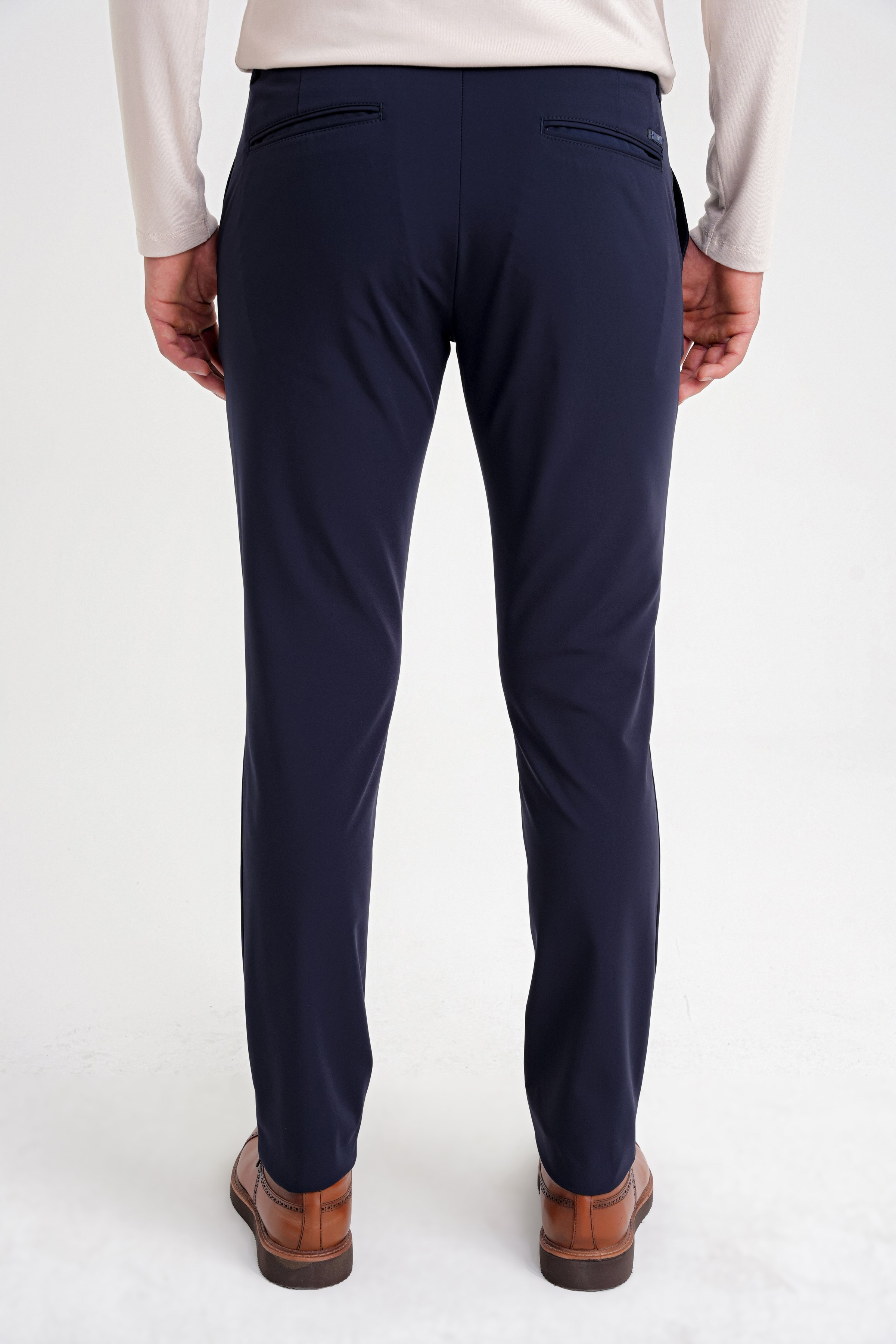 Comfort Fit Beli Lastikli Esnek Pamuk Lacivert-2 Pantolon P 1173
