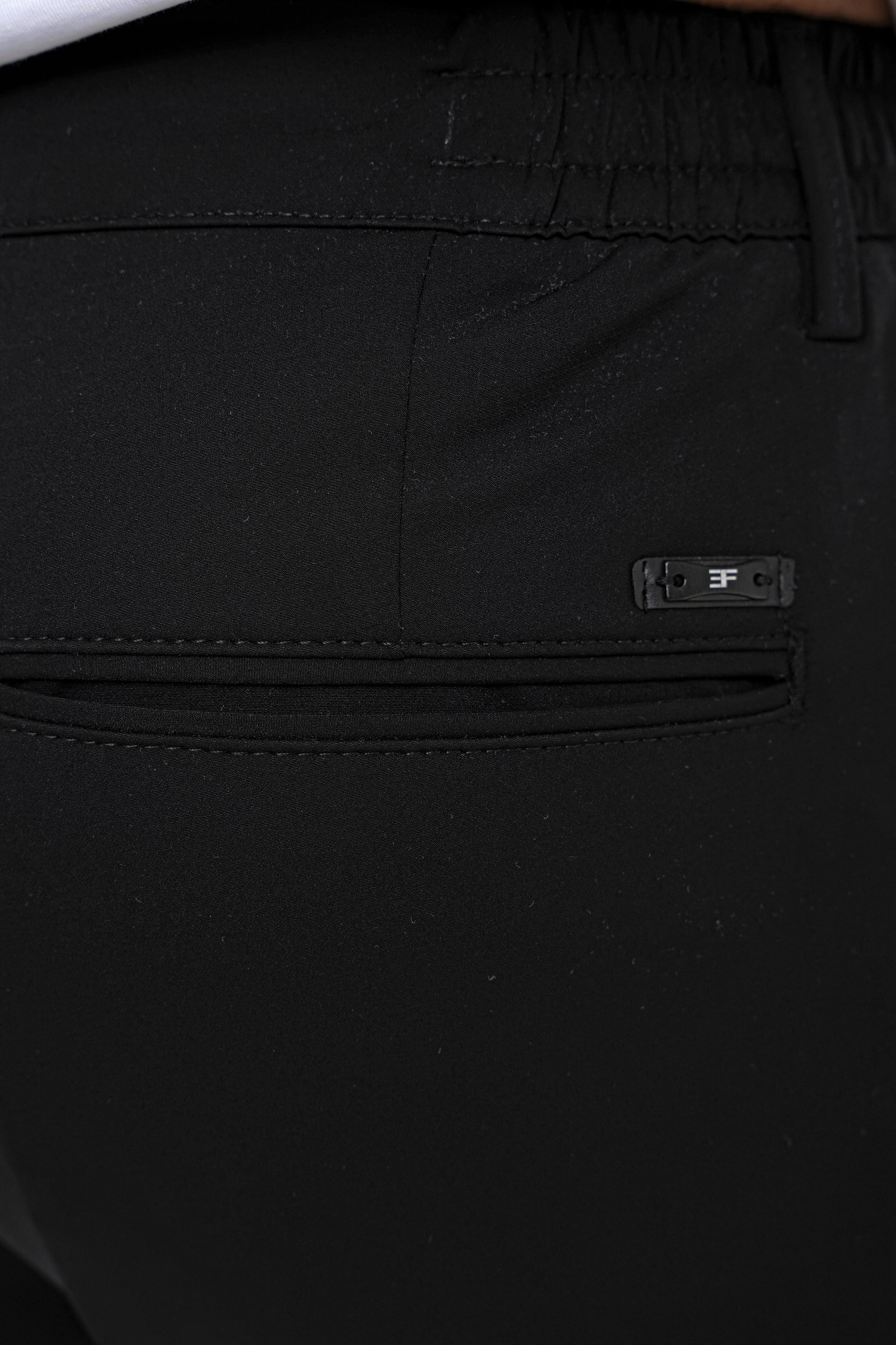 Comfort Fit Beli Lastikli Esnek Pamuk Siyah-2 Pantolon P 1173