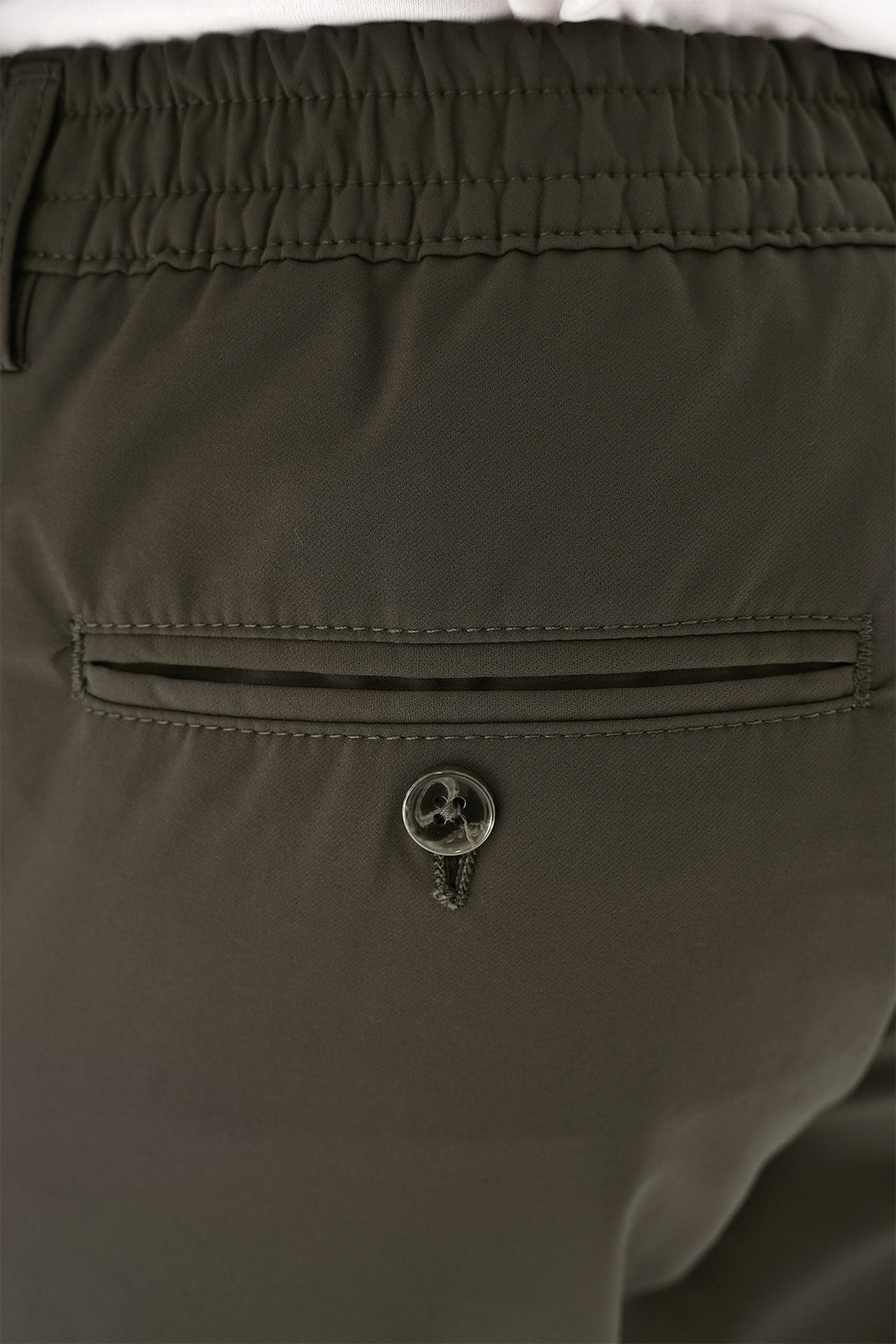 Comfort Fit Beli Lastikli Yan Cep Haki Jogger Pantolon P 1150