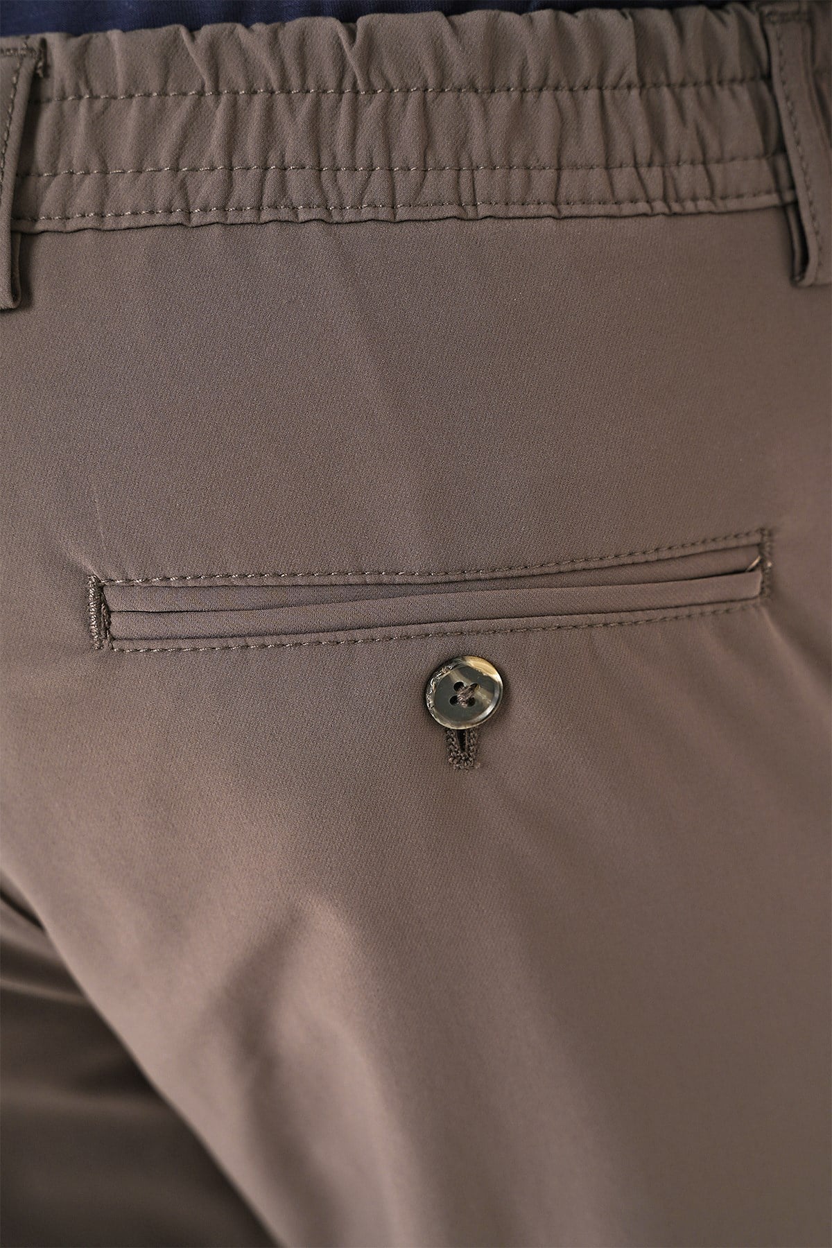Comfort Fit Beli Lastikli Yan Cep Koyu Haki Jogger Pantolon P 1150