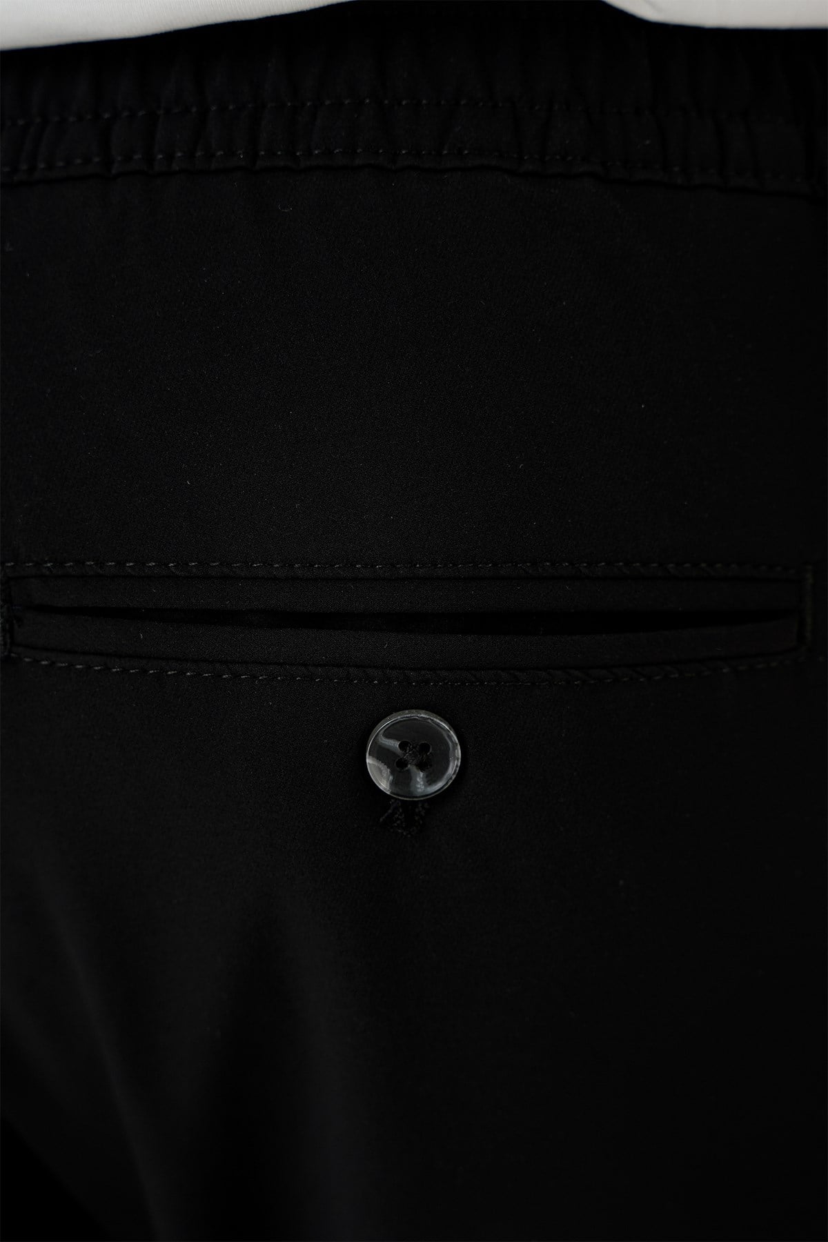 Comfort Fit Beli Lastikli Yan Cep Siyah Jogger Pantolon P 1150
