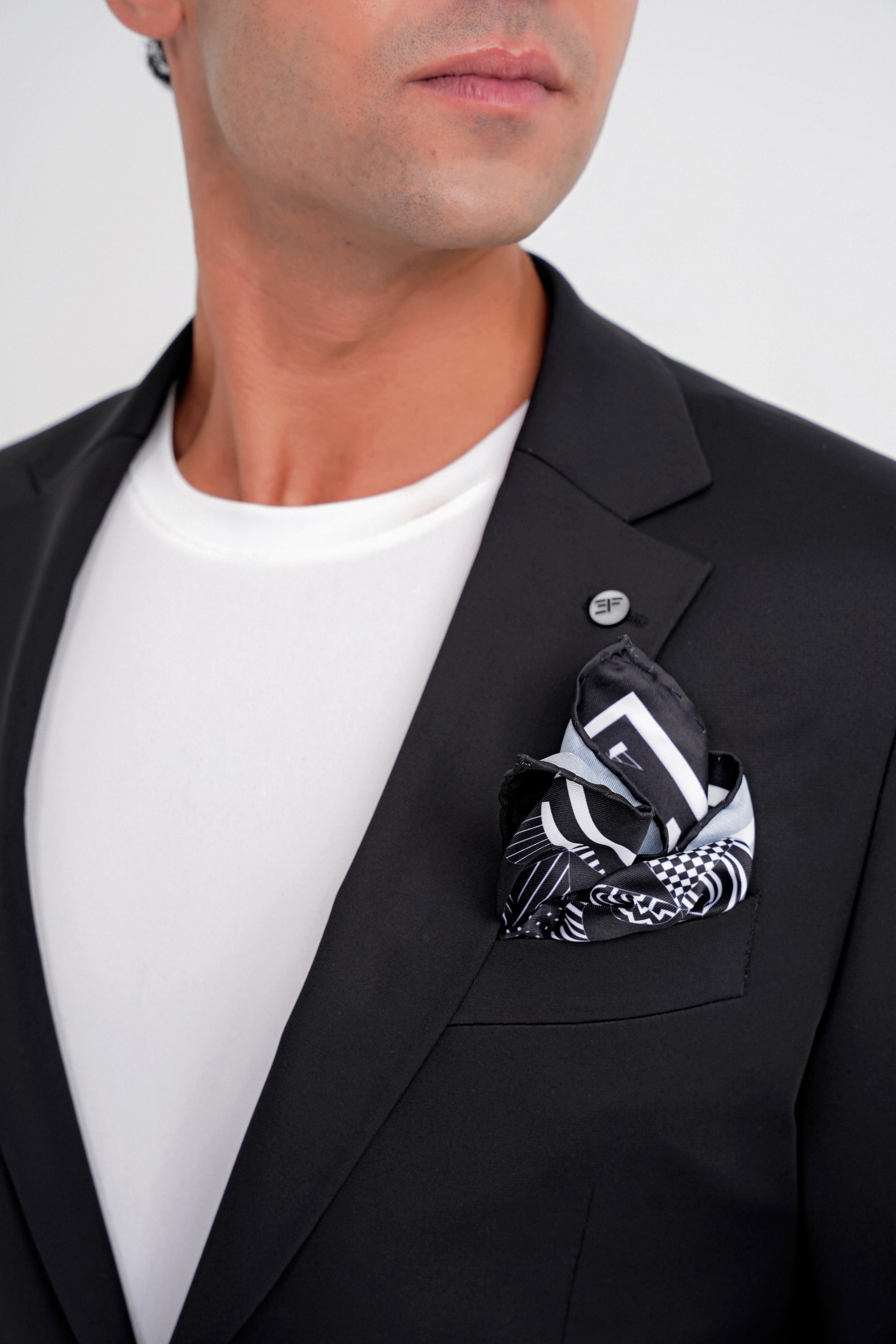 Comfort Fit Çift Yırtmaç Pamuk Karışım Dokulu Siyah Blazer Ceket C 722