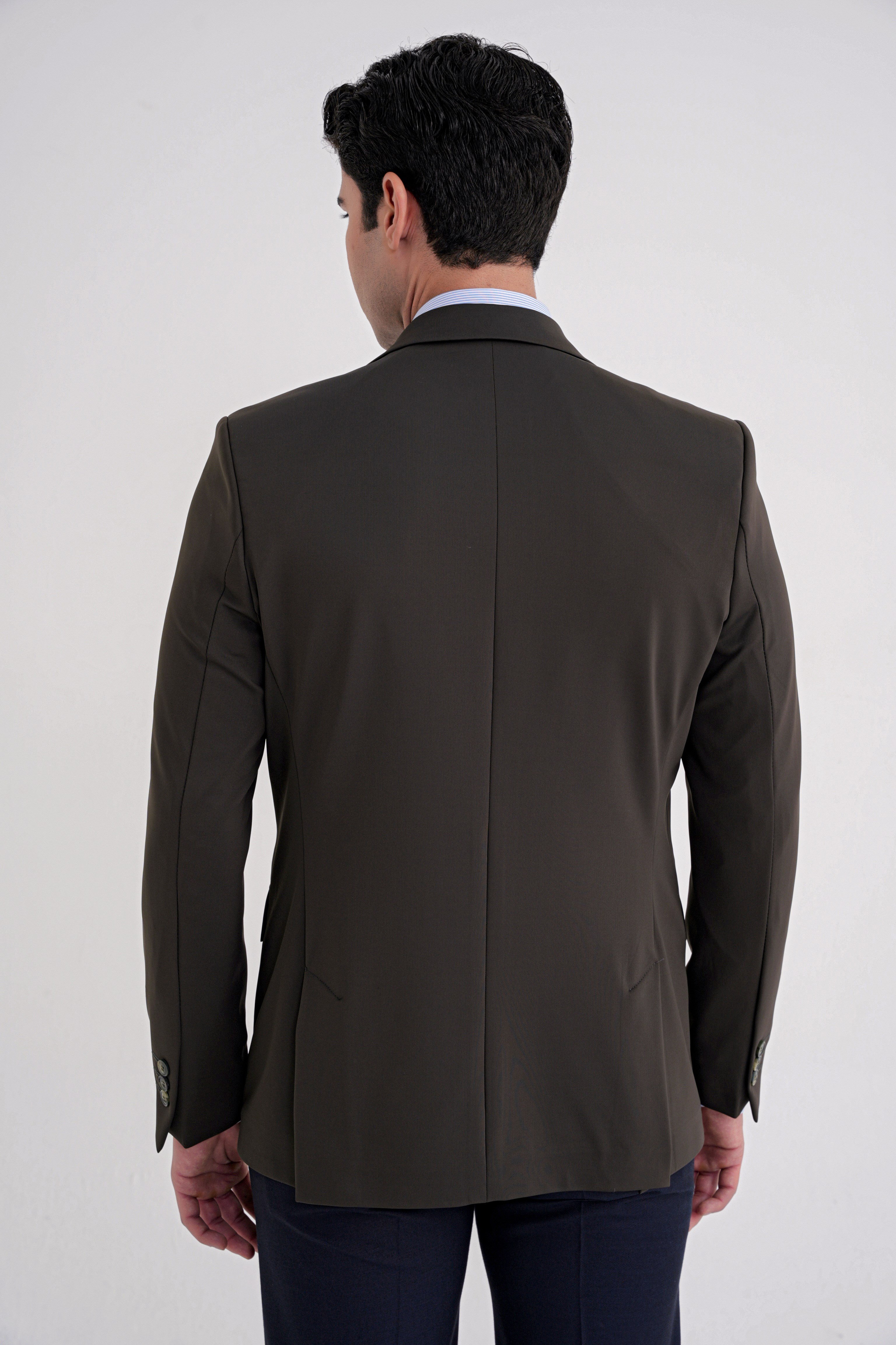 Comfort Fit Çift Yırtmaç Spandex Karışım Esnek Pamuklu Haki Ceket C 727