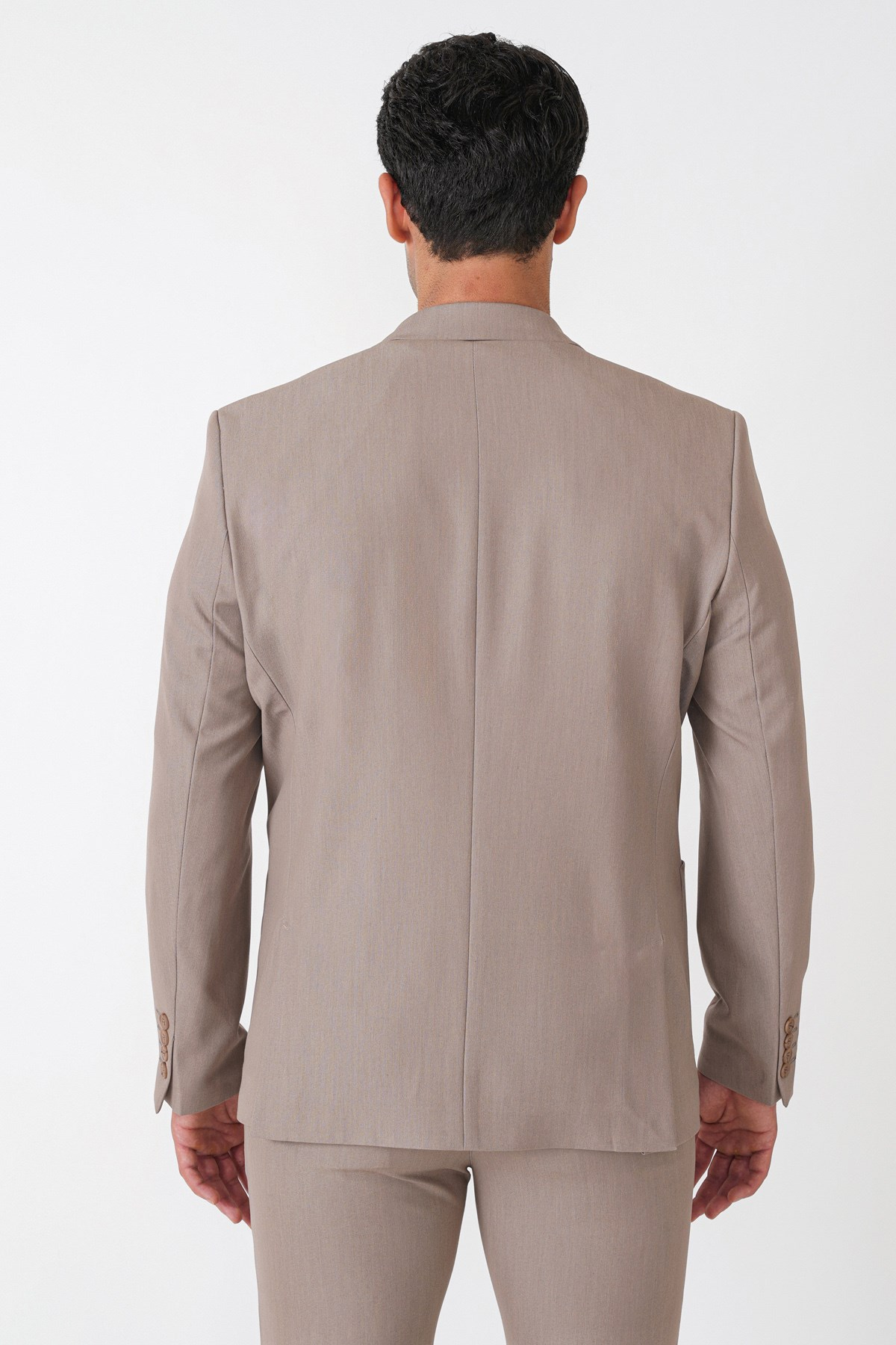 Comfort Fit Esnek Pamuklu Torba Cep Bej Blazer Ceket C 743