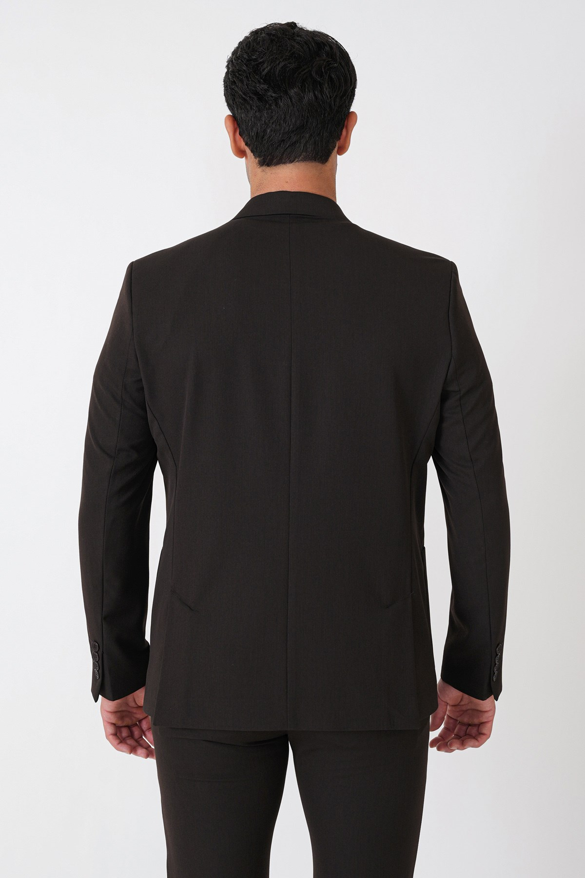 Comfort Fit Esnek Pamuklu Torba Cep Kahverengi Blazer Ceket C 743