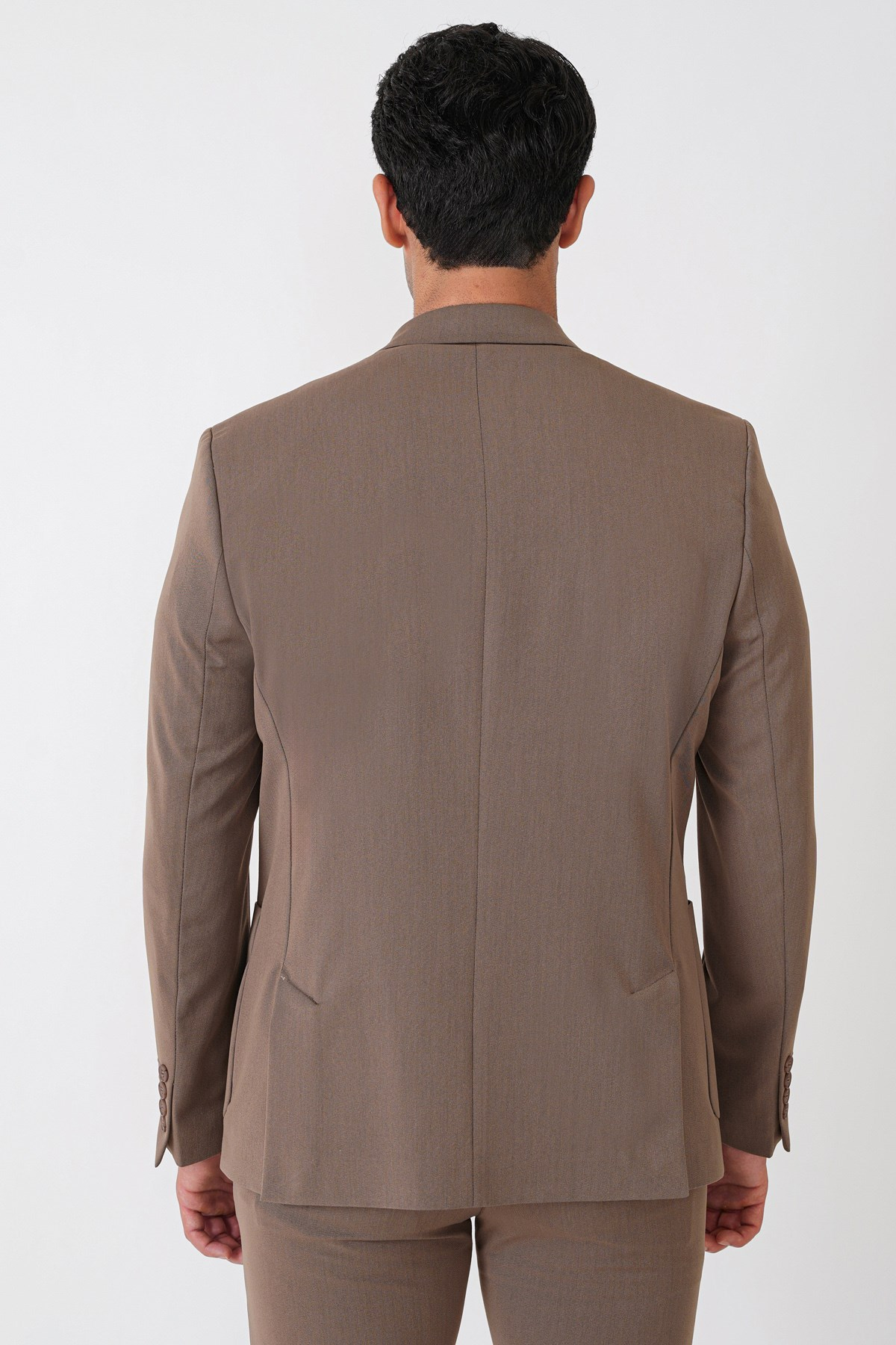 Comfort Fit Esnek Pamuklu Torba Cep Vizon Blazer Ceket C 743