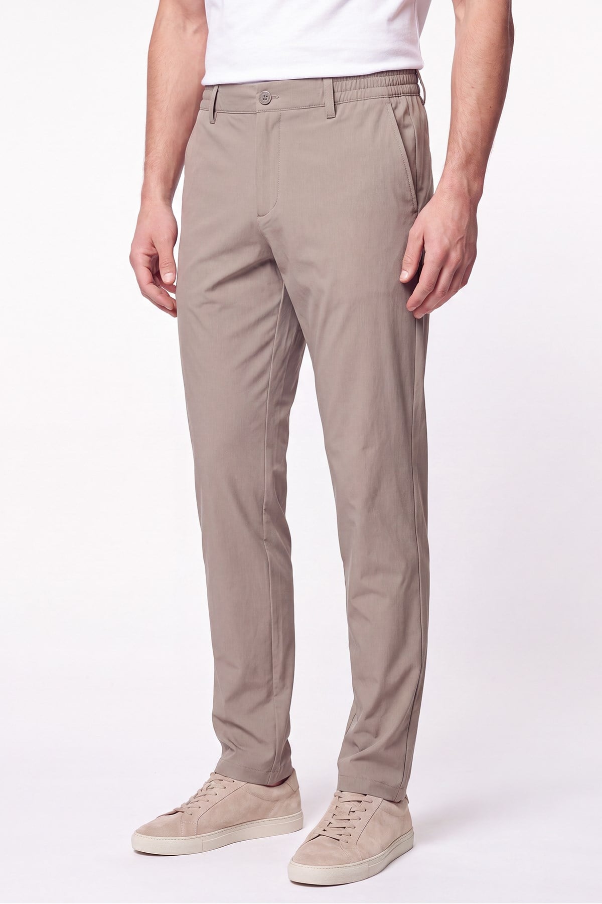Comfort Fit Esnek Pamuklu Yan Cep Bej Jogger Pantıolon P 1220