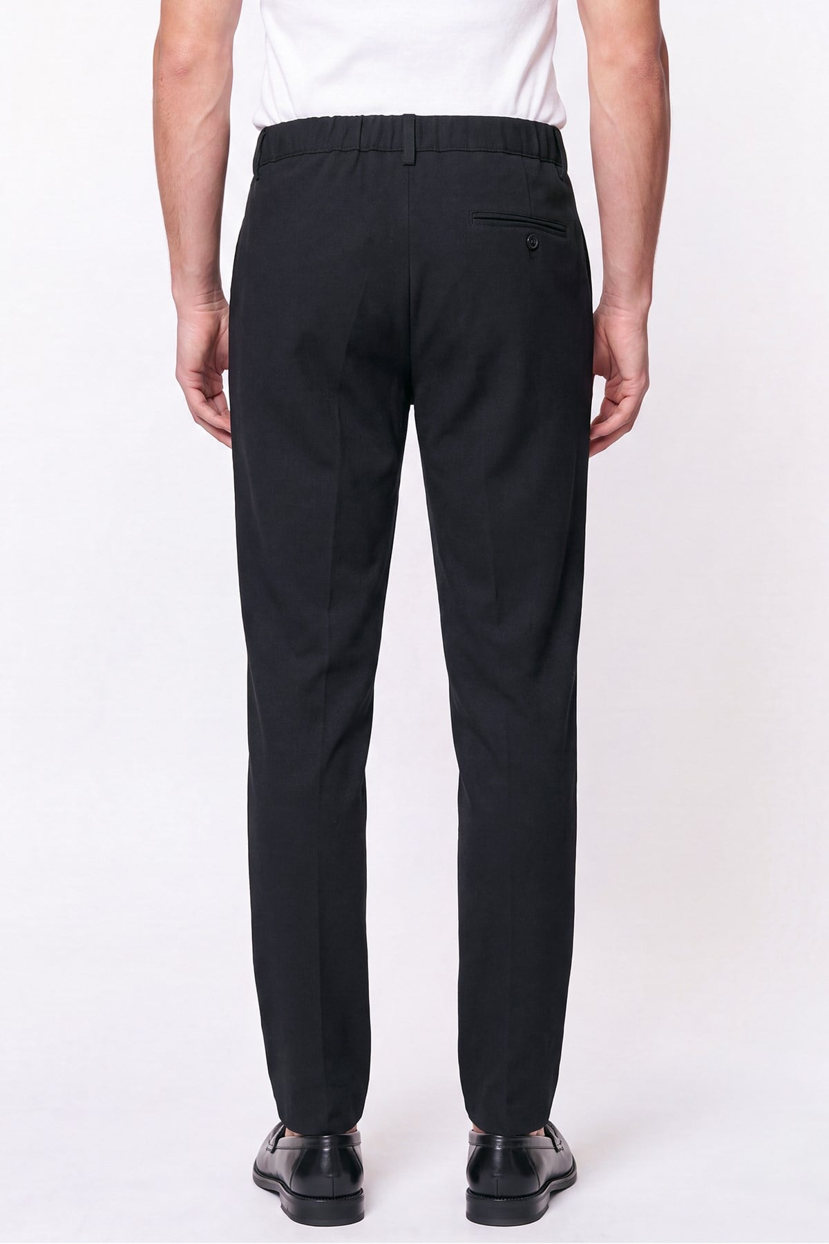 Comfort Fit Gofre Kumaş Esnek Pamuk Siyah Jogger Pantolon P 1224