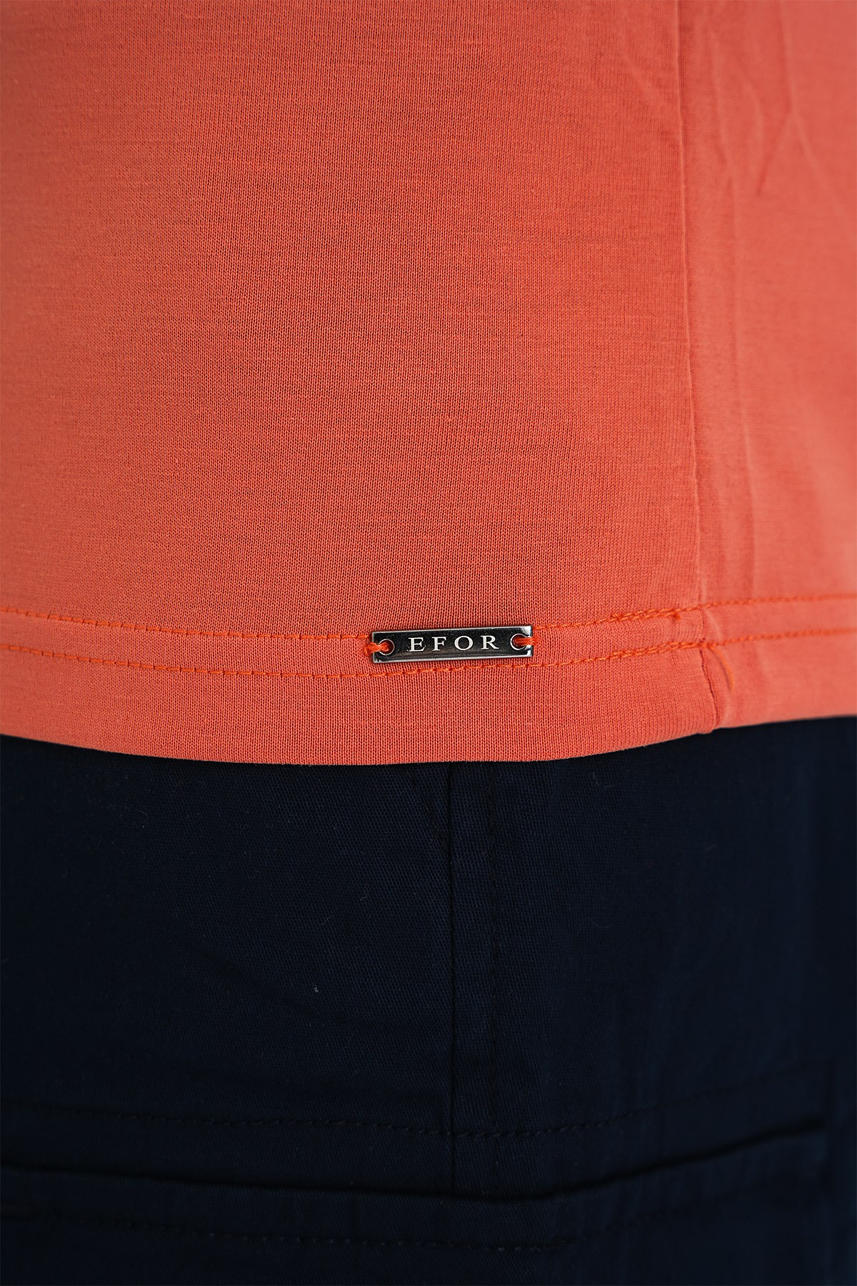 Comfort Fit Modal Karışım Kıvrılmaz Polo Yaka Turuncu Tişört TS 903