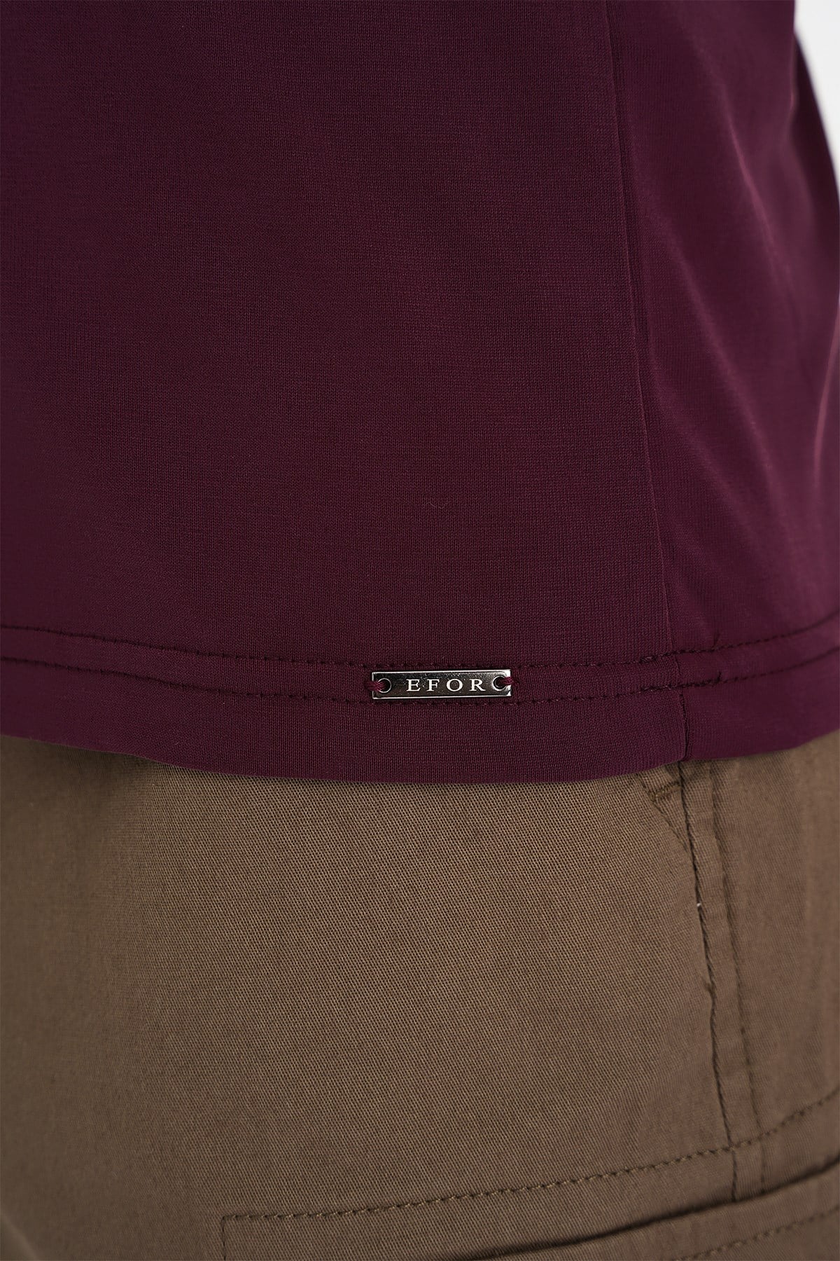 Comfort Fit Modal Karışım Kıvrılmaz Polo Yaka Mürdüm Tişört TS 903