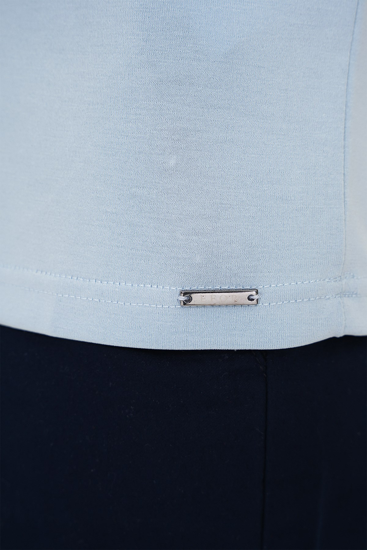 Comfort Fit Modal Karışım Kıvrılmaz Polo Yaka Mavi Tişört TS 903