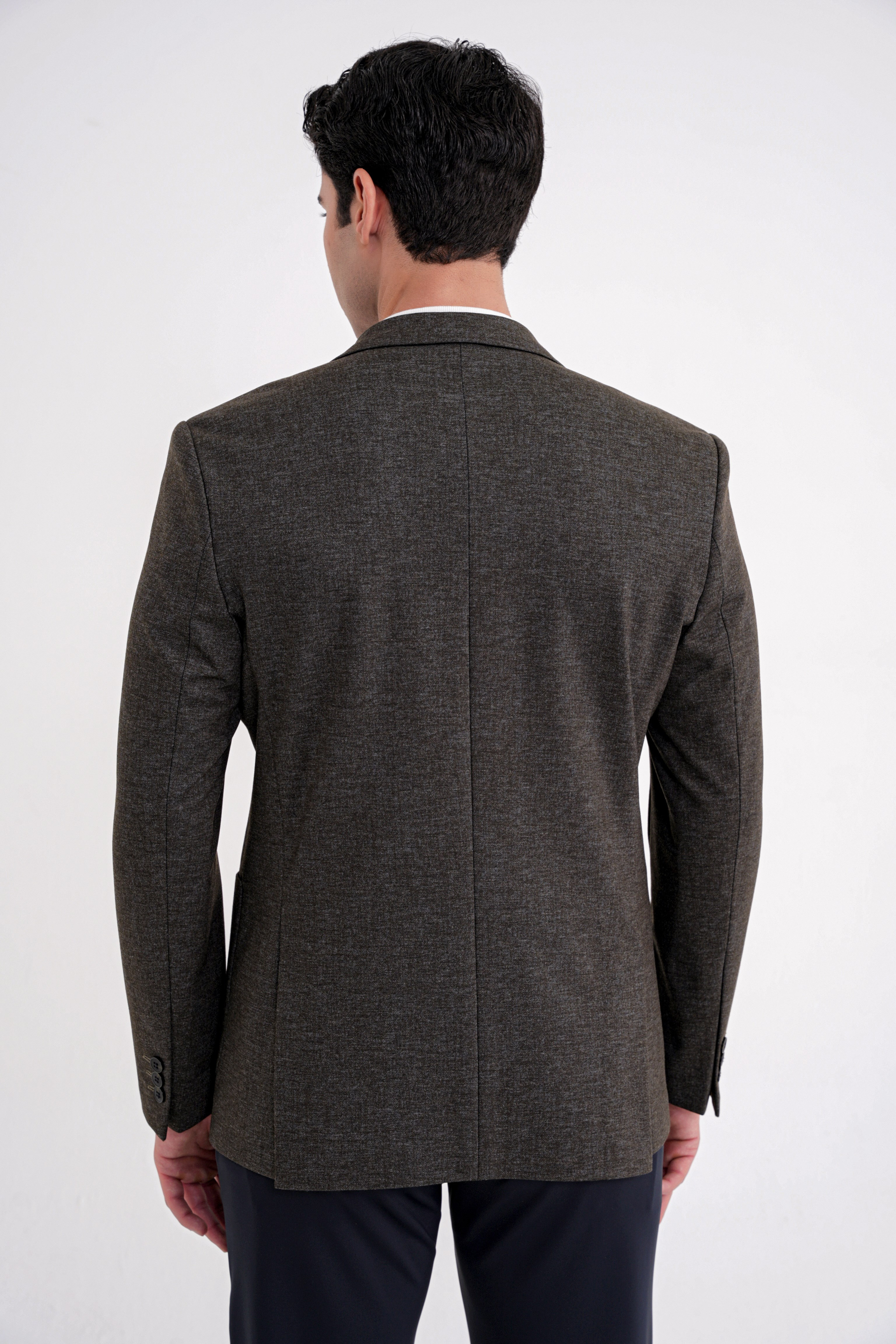 Comfort Fit Mono Yaka Çift Yırtmaç Pamuklu Haki Ceket C 720