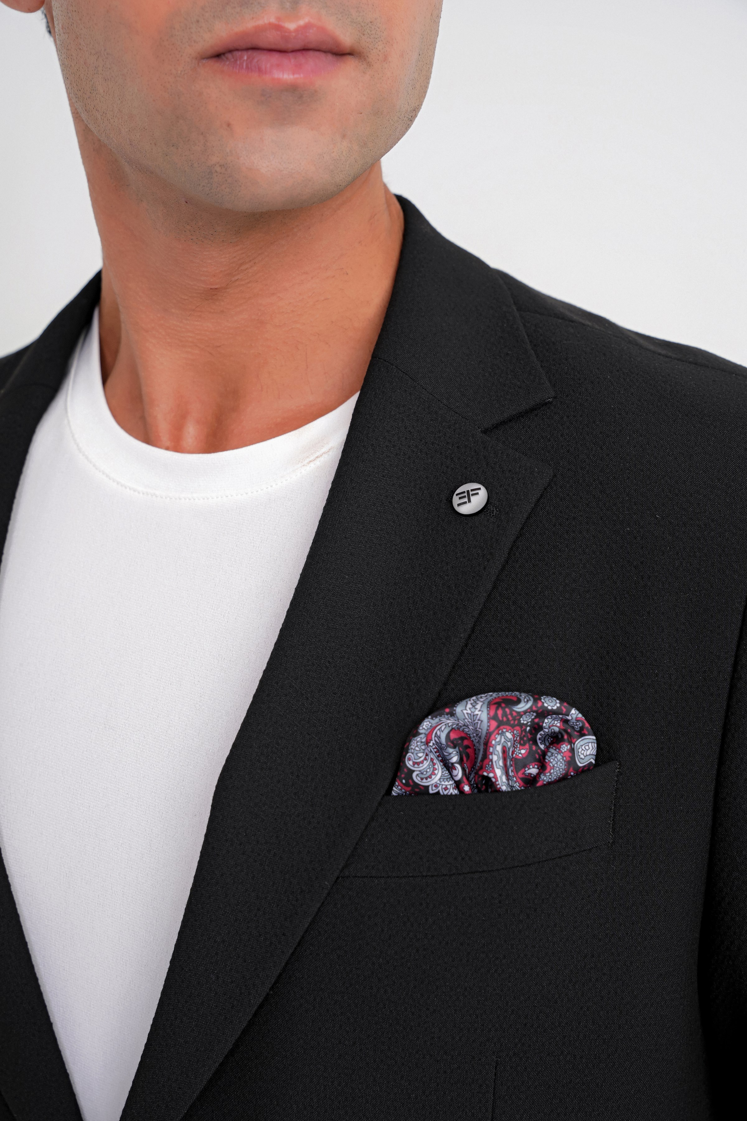 Comfort Fit Mono Yaka Çift Yırtmaç Torba Cep Siyah-1 Blazer Ceket C 698