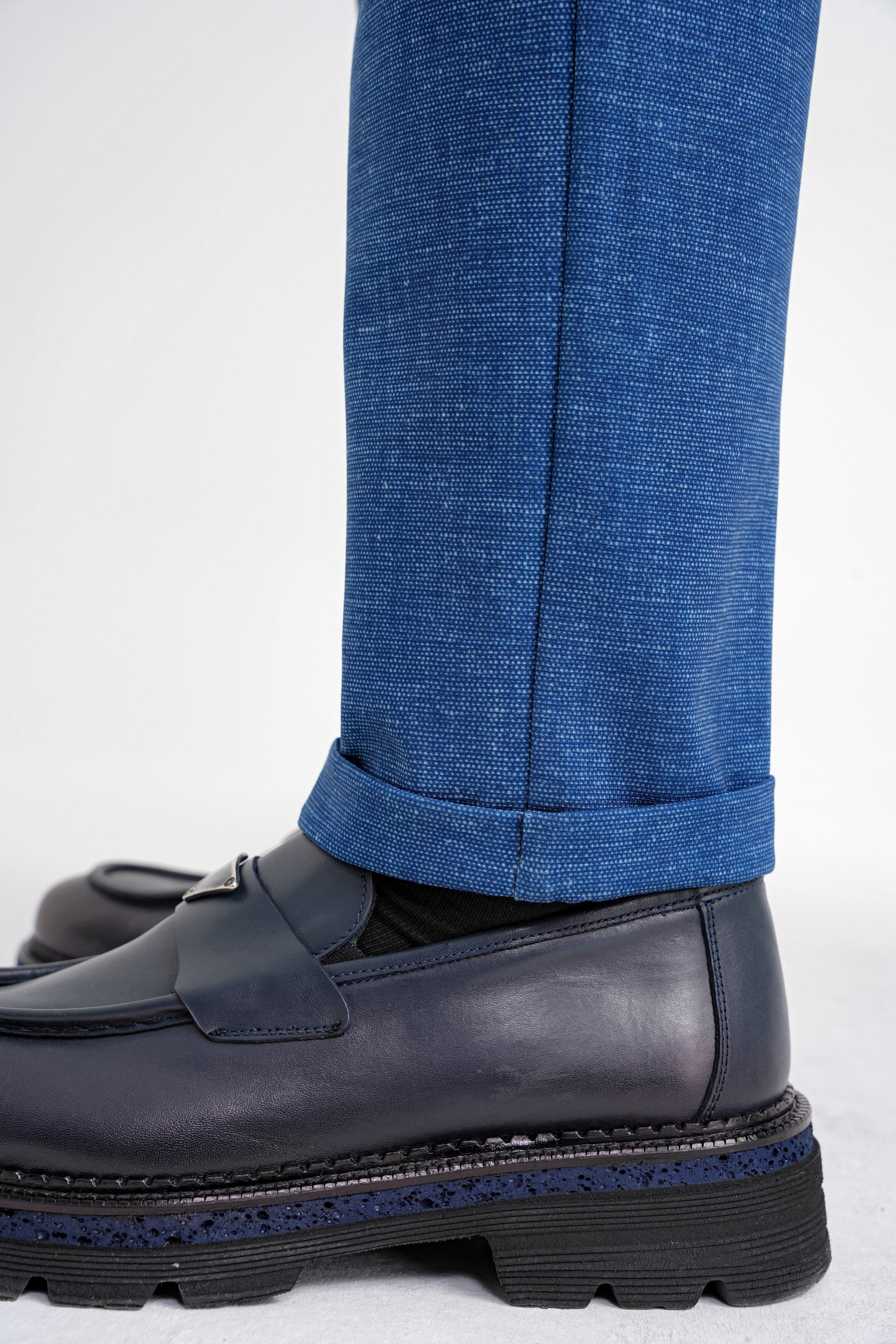 Comfort Fit Mono Yaka Çift Yırtmaç Torba Cep Esnek Pamuklu Gece Mavisi-1 Ceket C 701