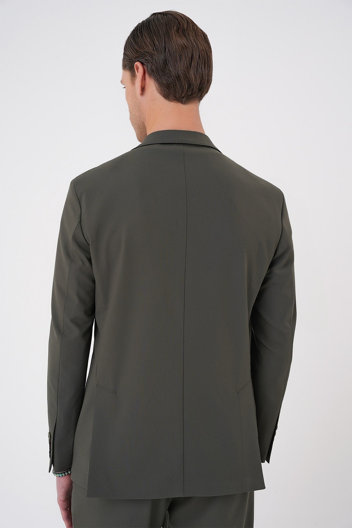Comfort Fit Mono Yaka Torba Cep Esnek Pamuklu Haki Ceket C 707