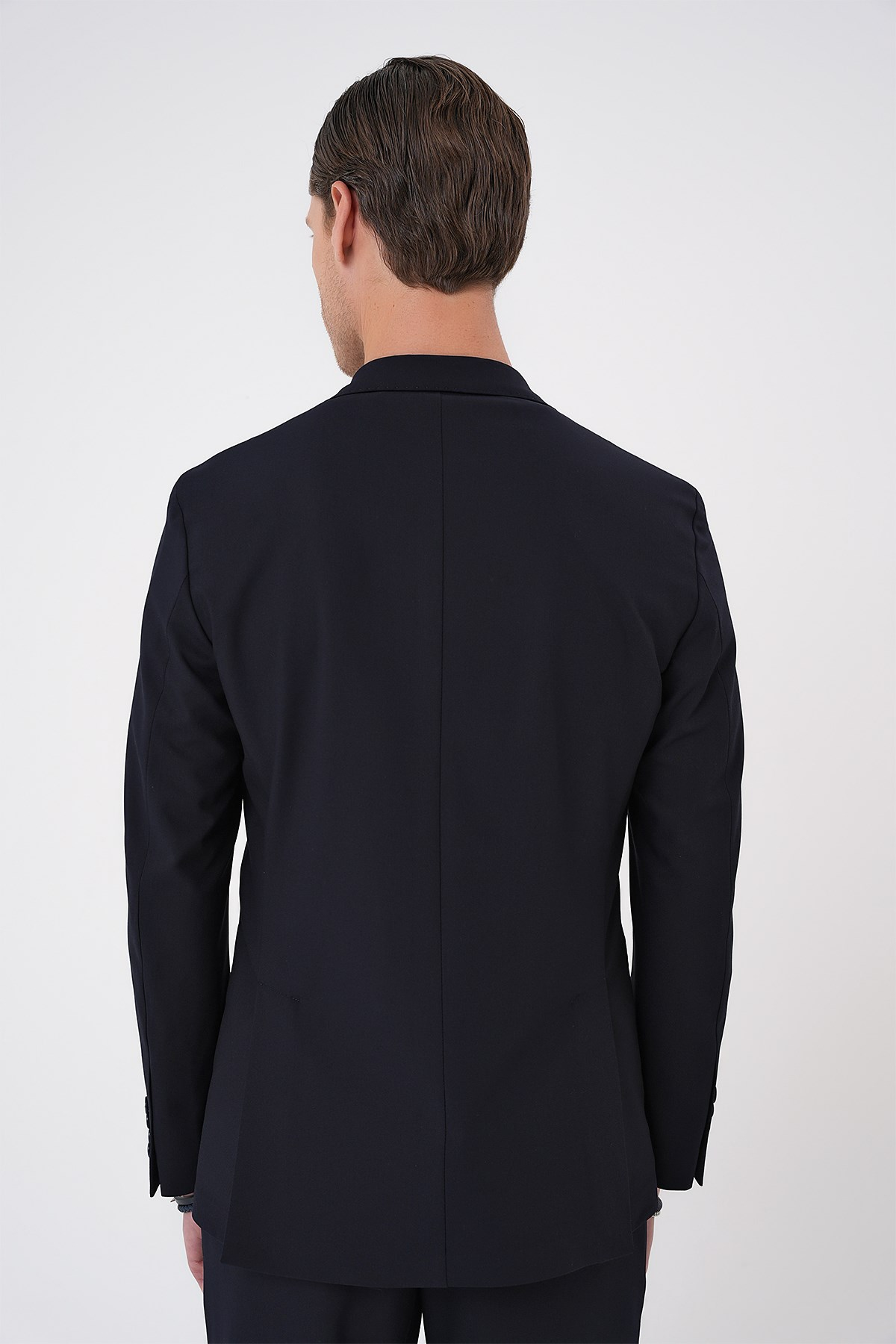 Comfort Fit Mono Yaka Torba Cep Esnek Pamuklu Lacivert Ceket C 707