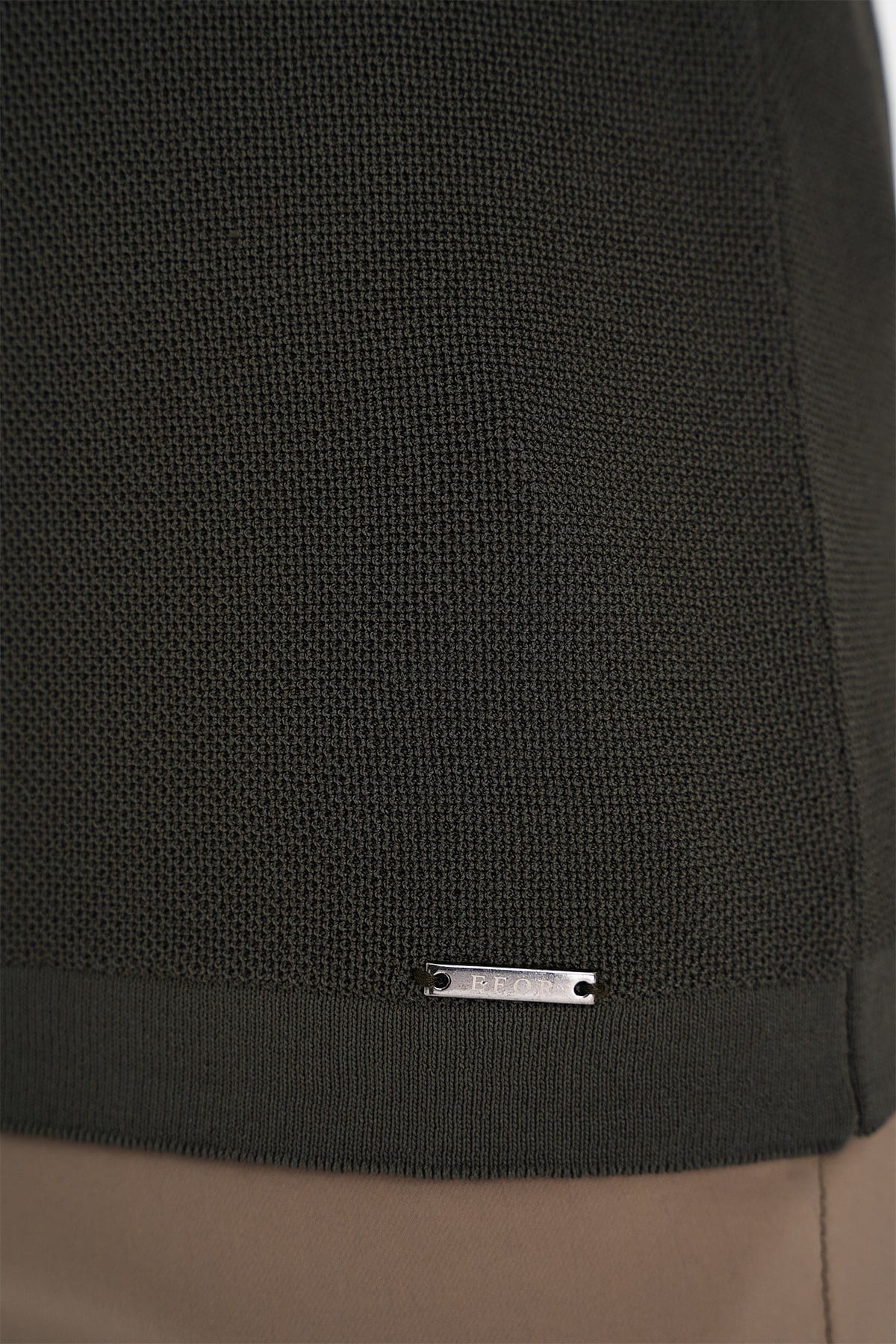 Comfort Fit Polo Yaka Kısa Kollu Haki Triko Tr 883