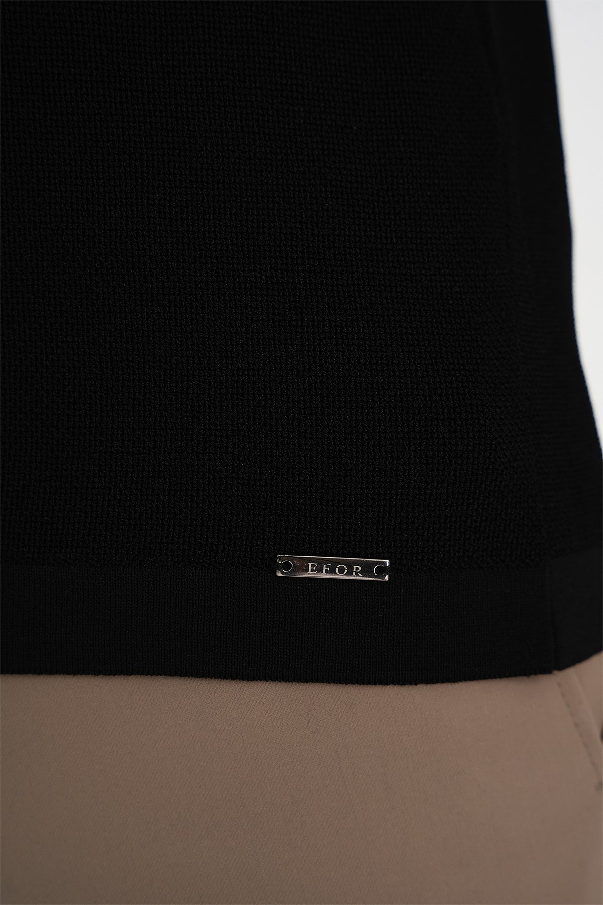 Comfort Fit Polo Yaka Kısa Kollu Siyah Triko Tr 883
