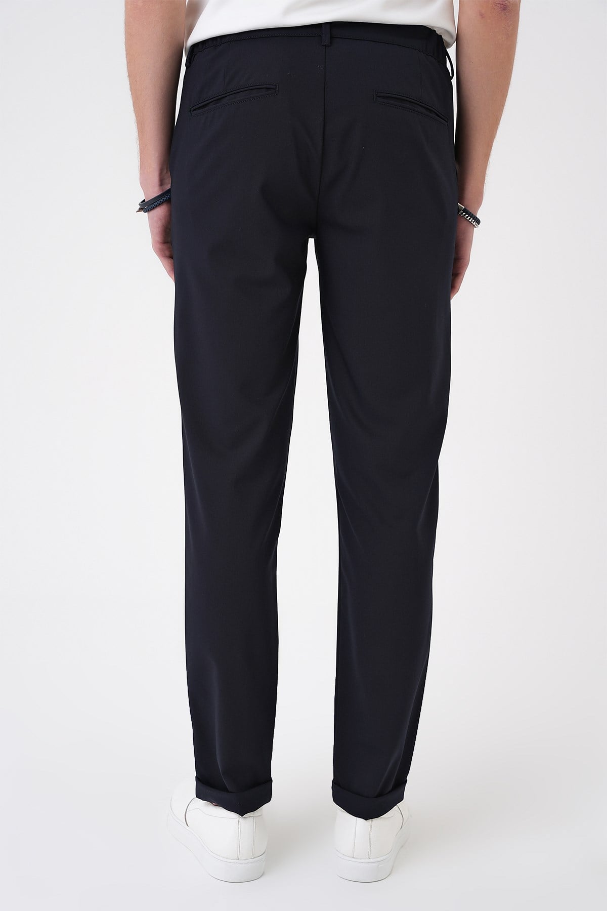 Comfort Fit Rahat Kalıp Beli Lastikli Lacivert Jogger Pantolon  P 1184