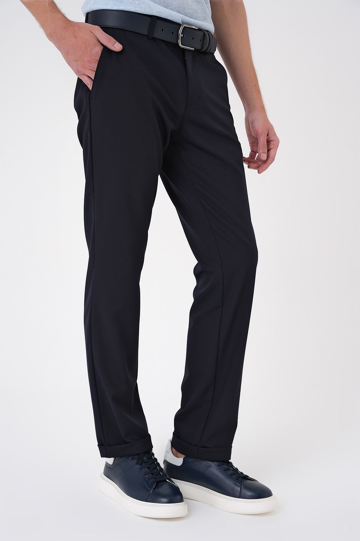 Comfort Fit Rahat Kalıp Beli Lastikli Lacivert Jogger Pantolon  P 1185