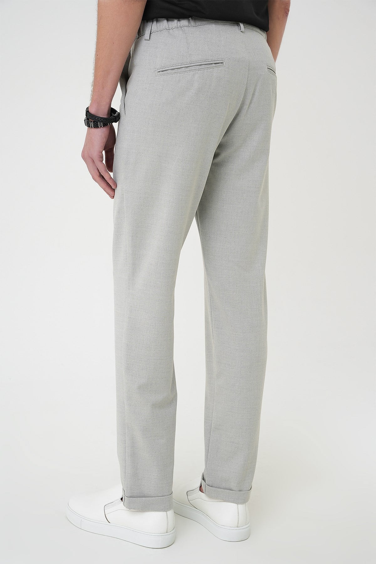 Comfort Fit Rahat Kalıp Beli Lastikli Gri Jogger Pantolon  P 1183