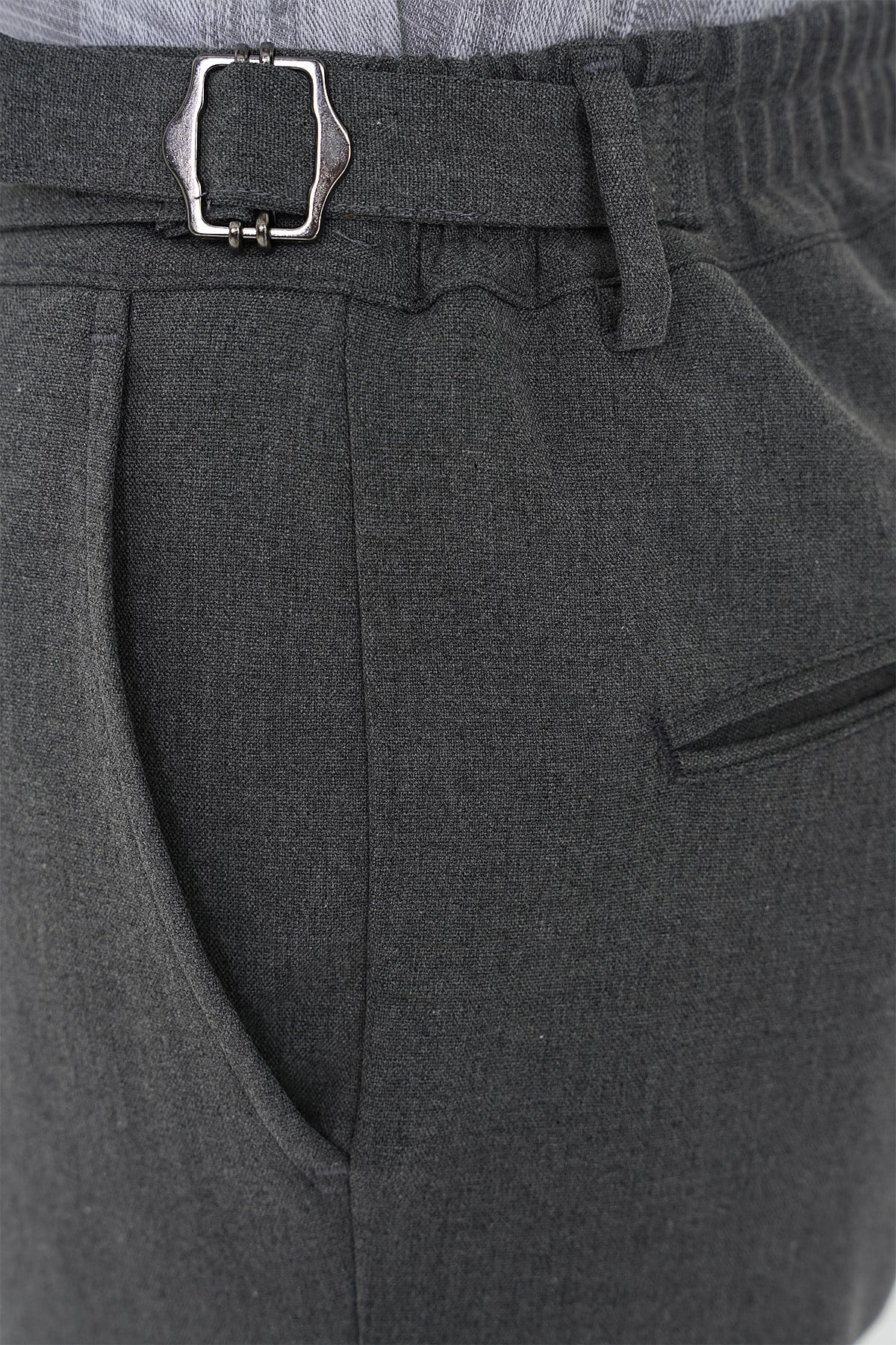 Comfort Fit Rahat Kalıp Beli Lastikli Yandan Tokalı Esnek Açık Gri Jogger Pantolon P 1178