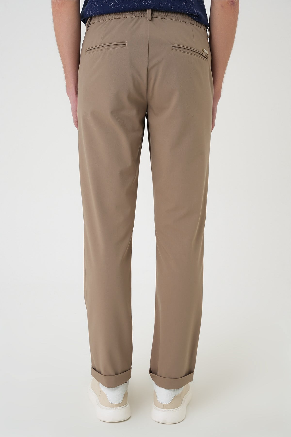 Comfort Fit Rahat Kalıp Beli Lastikli Bej Jogger Pantolon  P 1185
